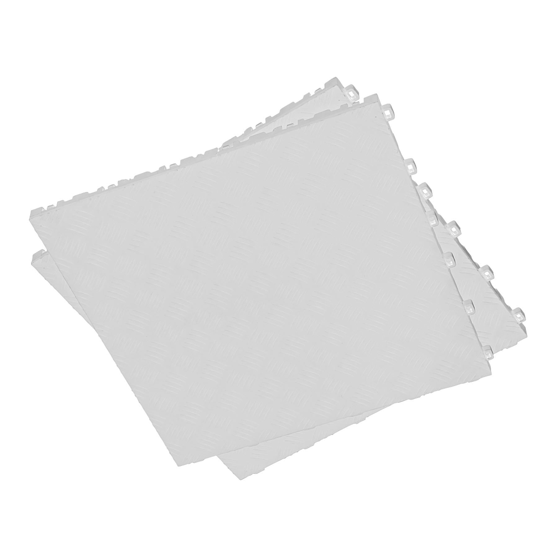Sealey Polypropylene Floor Tile-White Treadplate 400x400mm Pk of 9