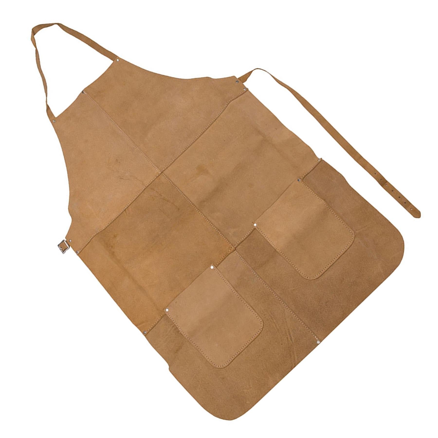 Welders Welding Apron Full Length Chrome Leather Tan Blacksmith Heavy Duty