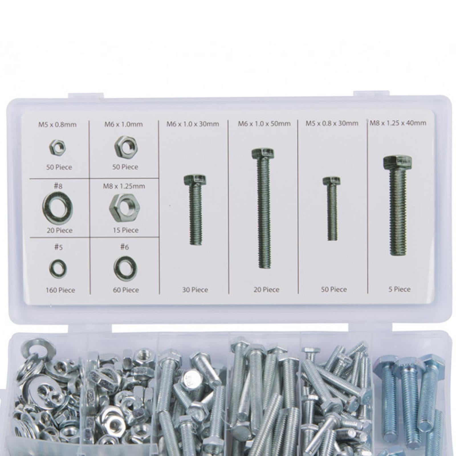 M3 M4 M5 M6 M8 Bluespot 460pce High-quality Tensile Bolt Zinc Nyloc Nuts Washer