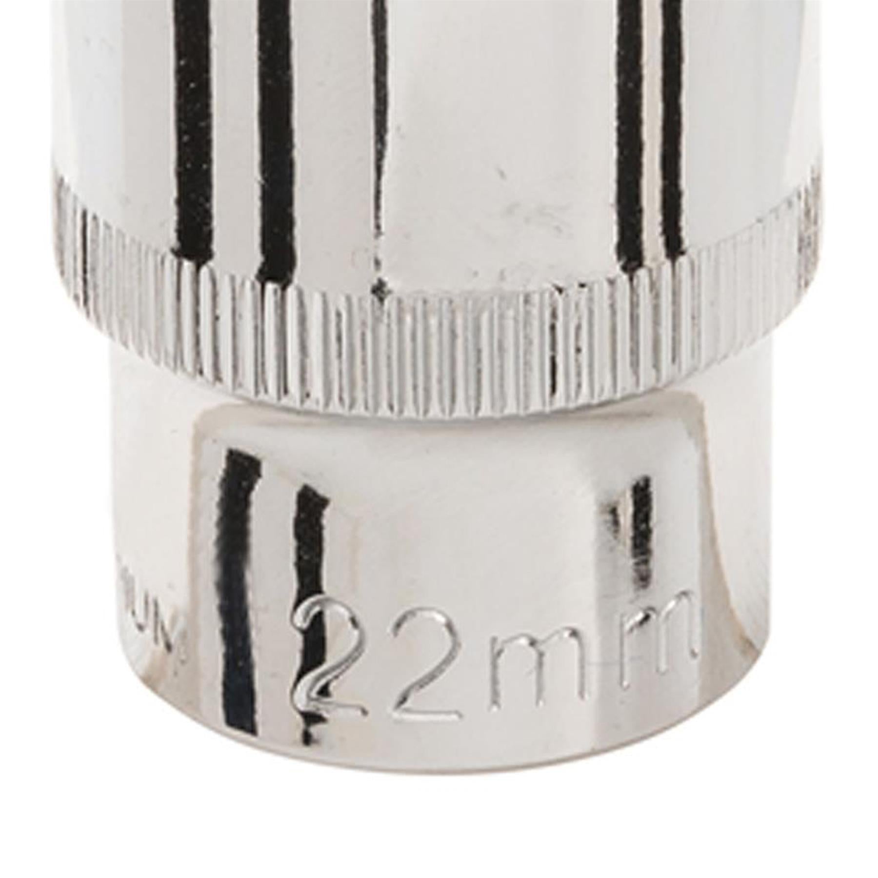 Socket 1/2" Drive Metric Hex Square 22mm Individual Hex Polished Crv Quality