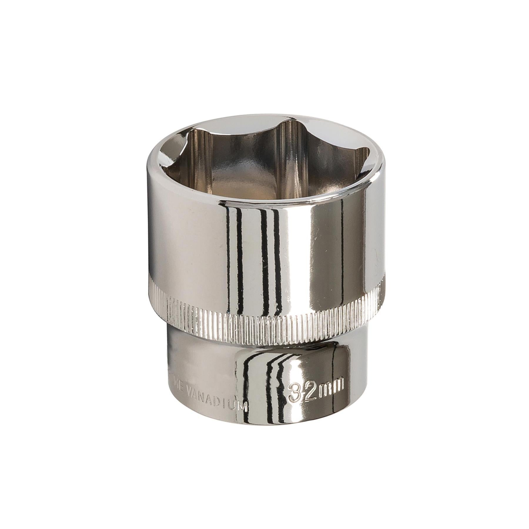 Socket 1/2" Drive Metric Hex Square 32mm Individual Hex Polished Crv Quality