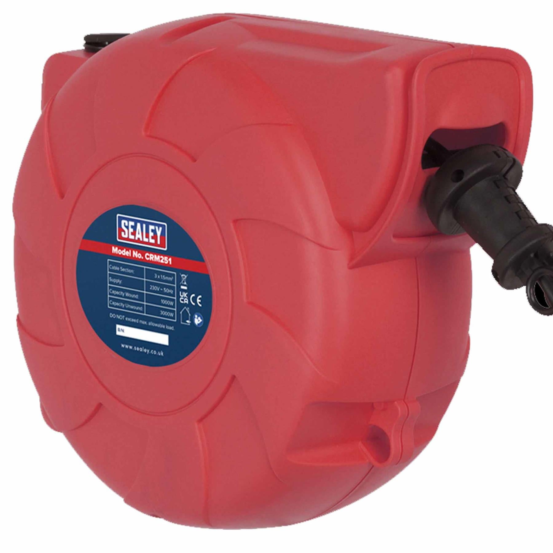 Sealey Cable Reel System Retractable 25m 1 x 230V Socket