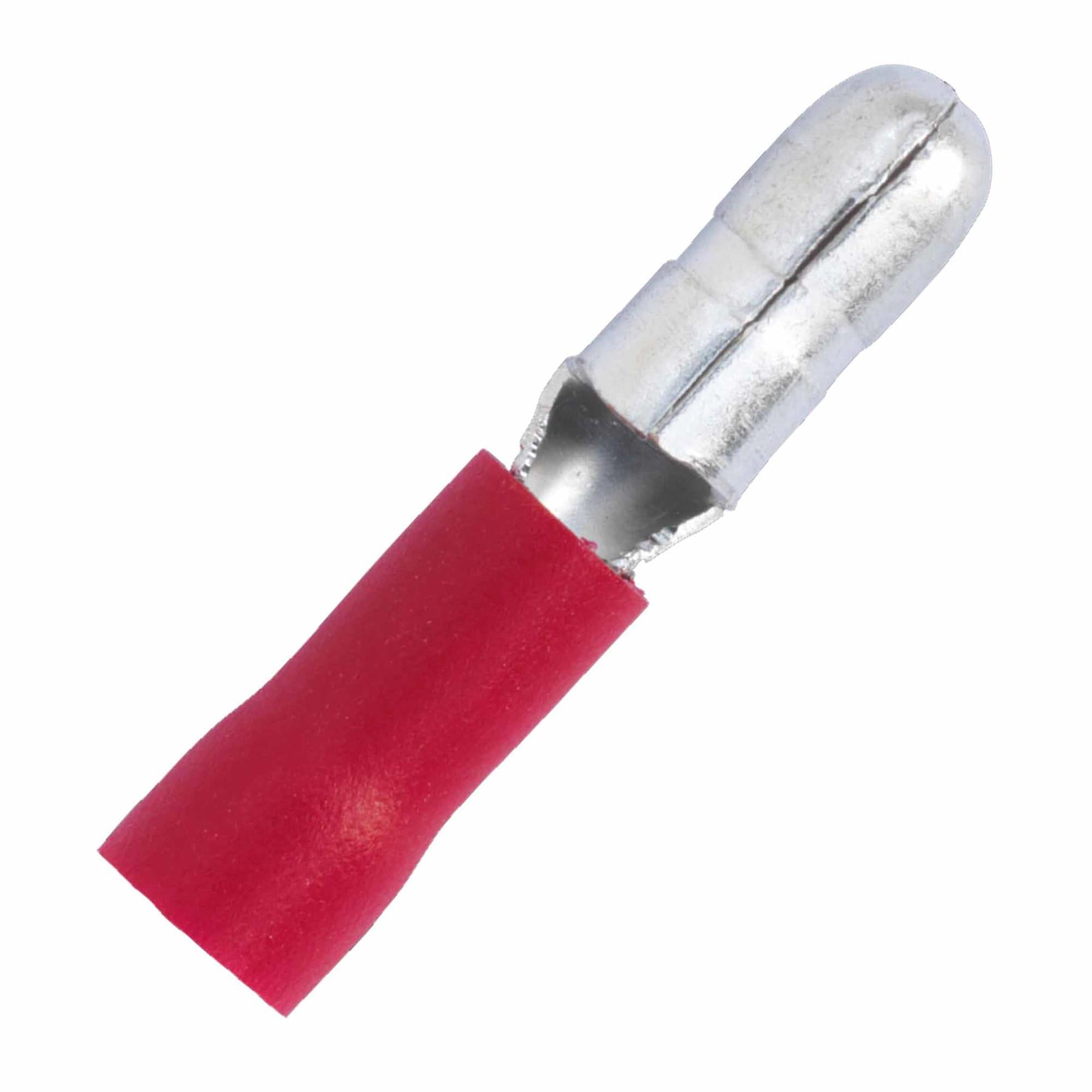 Bullet Terminal 4mm Male Red Pack of 100. RT11 Sealey