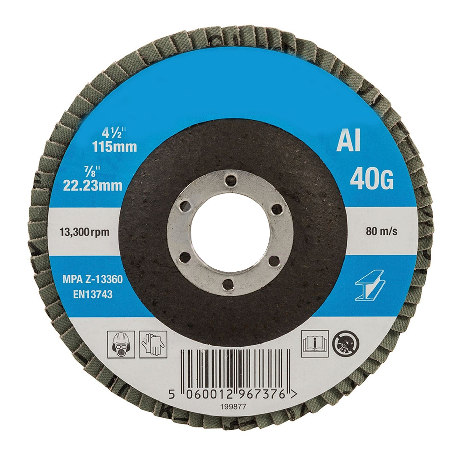 Aluminium Oxide Flap Disc Use On Steel Cast Iron Alloys And Wood 115mm 40 Grit