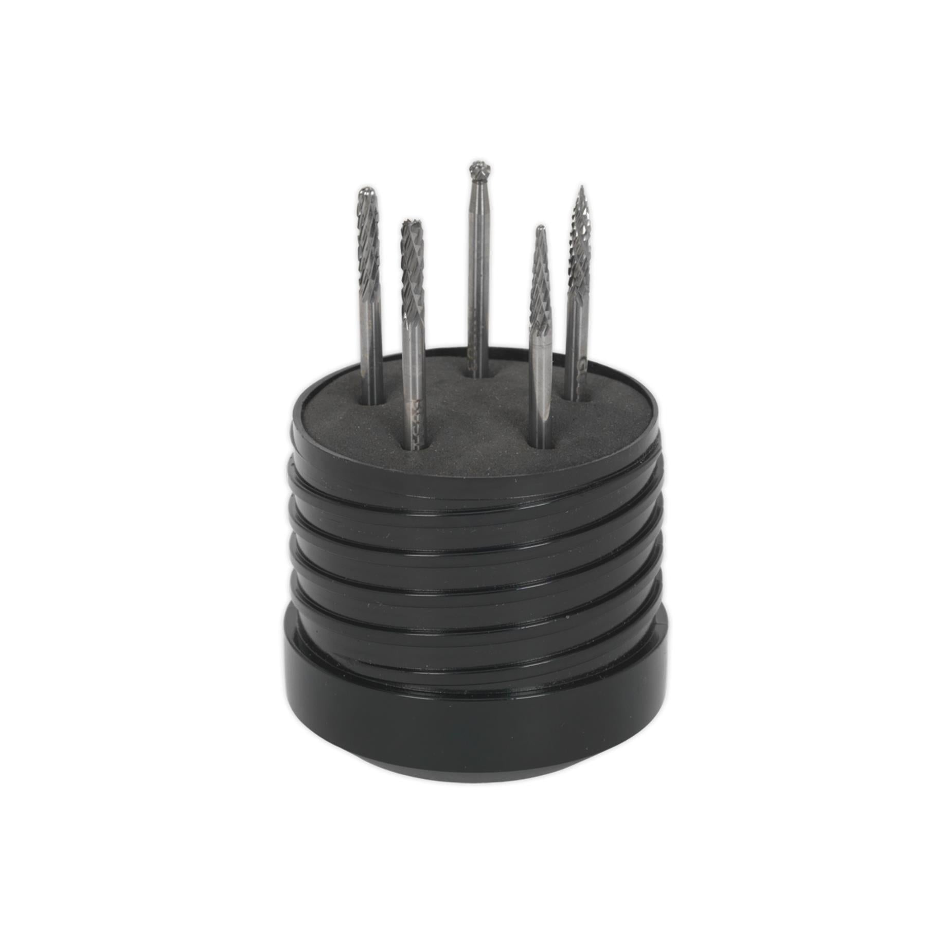 Micro Carbide Burr Set 5pc. Ø3mm Burrs made from Tungsten Carbide Sealey