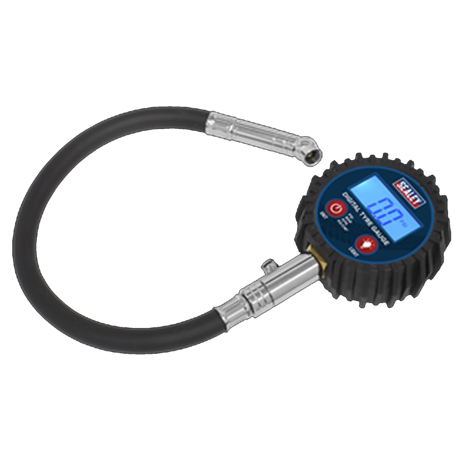Sealey Digital Tyre Pressure Gauge with Push-On Connector