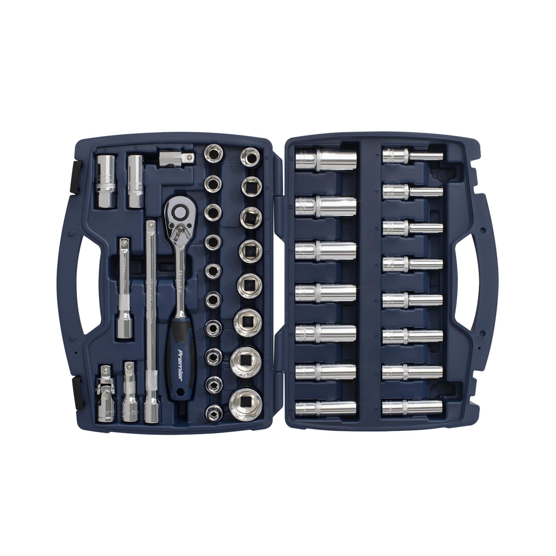 Sealey Socket Set 41pc 1/2"Sq Drive WallDrive® Metric Premier Carry Case