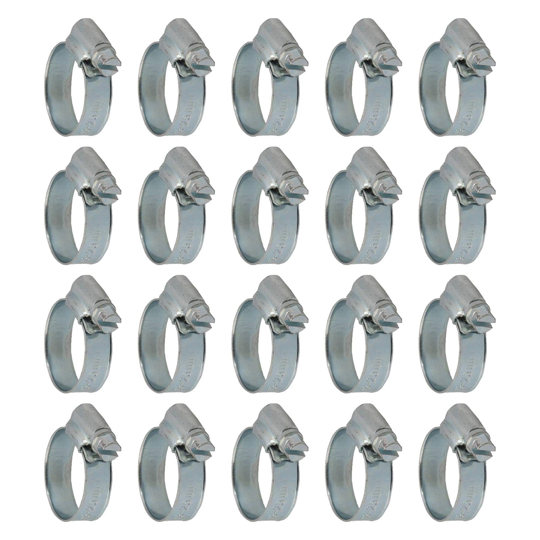 20 x Hose Clips Genuine Worm Drive Fuel Hose Clamps Clips 18 - 25mm
