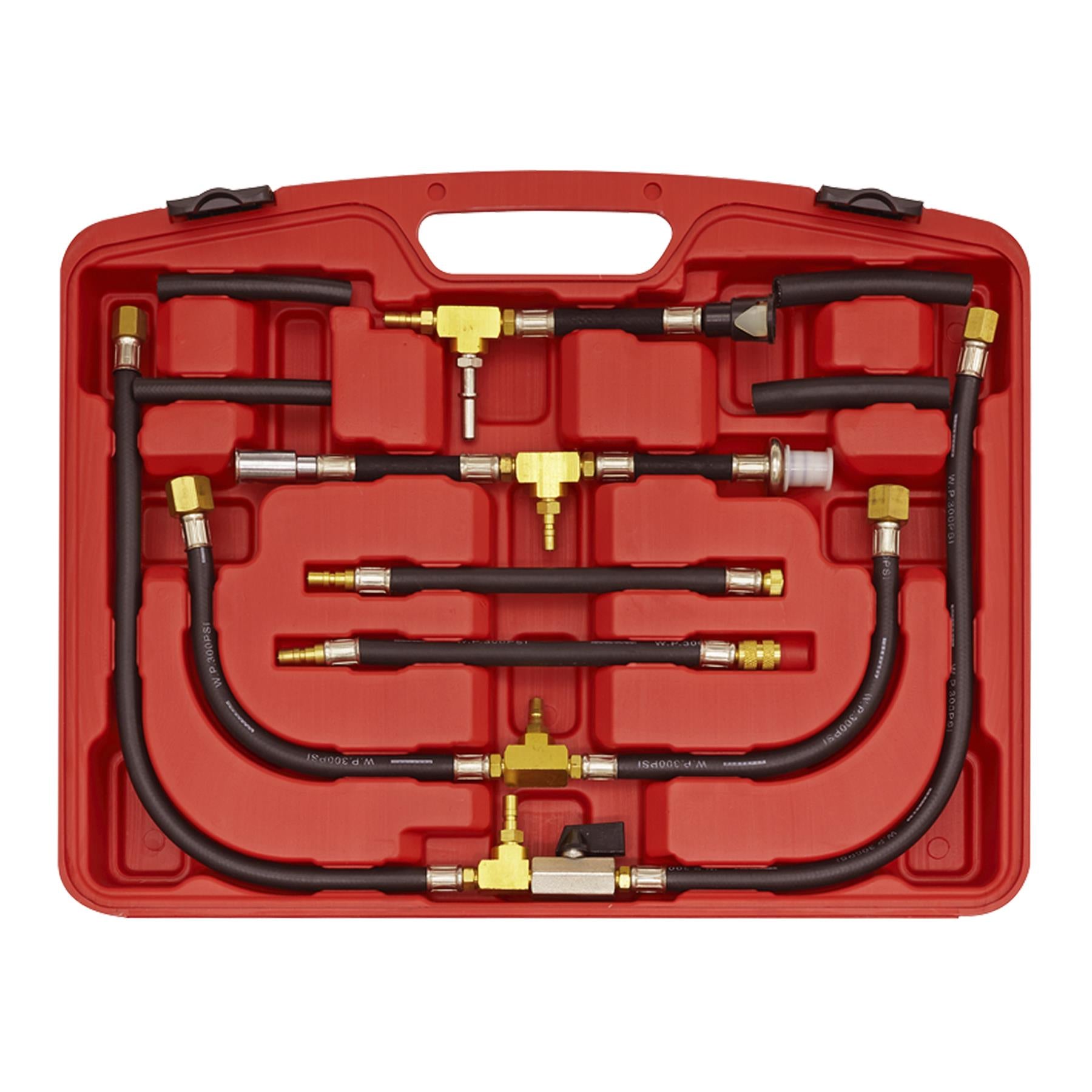 Sealey Fuel Injection Pressure Test Kit Quick Couplings & Safety Valve
