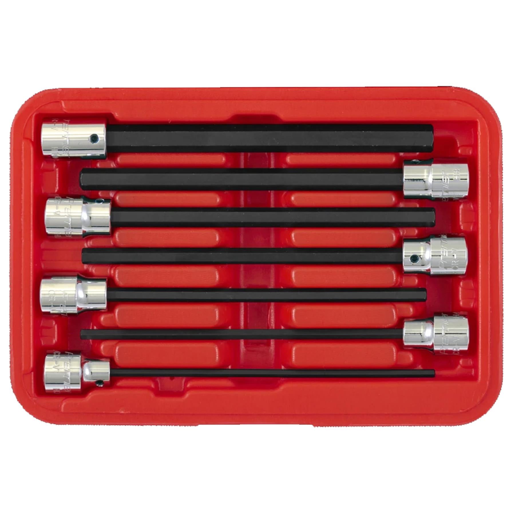 Sealey Hex Socket Bit Set 7pc 3/8"Sq Drive 150mm Metric