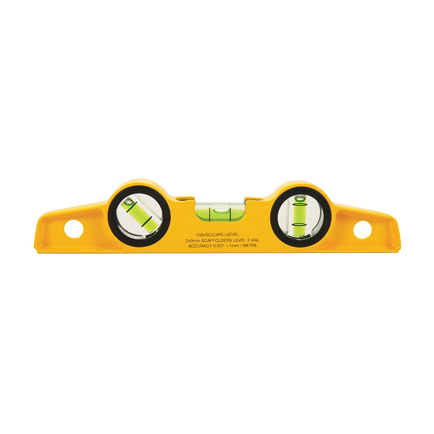 Scaffolders Level 250mm Magnetic Torpedo Pocket Boat 3 Vial Spirit Level
