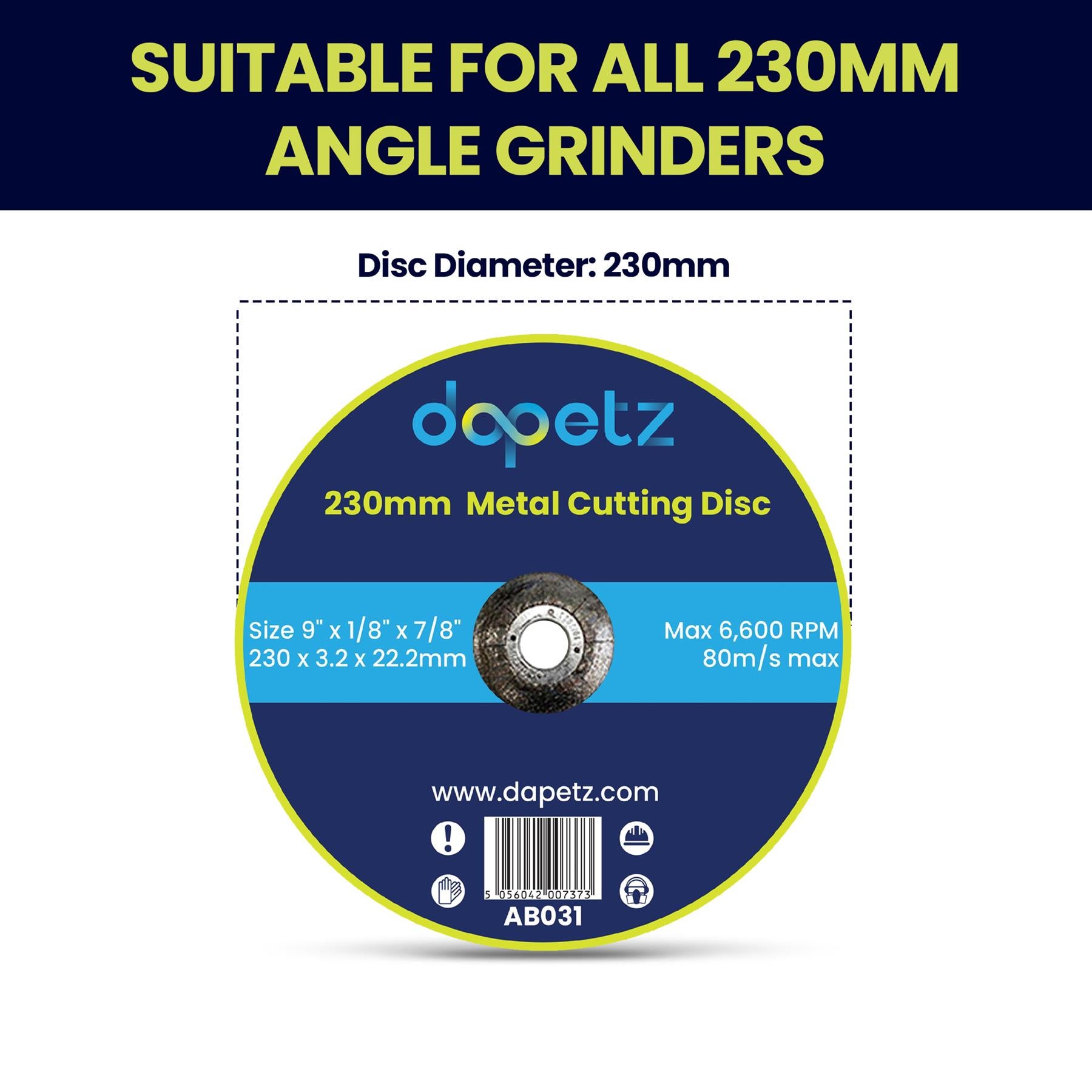 1x Metal Cutting Discs | Angle Grinder Disc Thin Stainless Steel 230mm