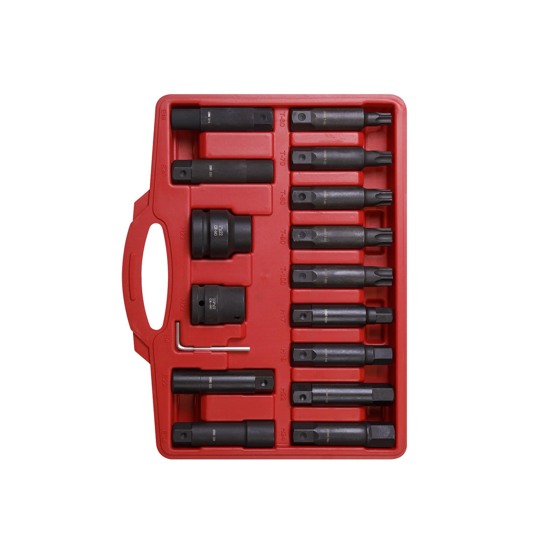 Sealey Impact Hex, TRX-Star*(M&F) Socket Bit Set 16pc 3/4"&1"Sq Dr