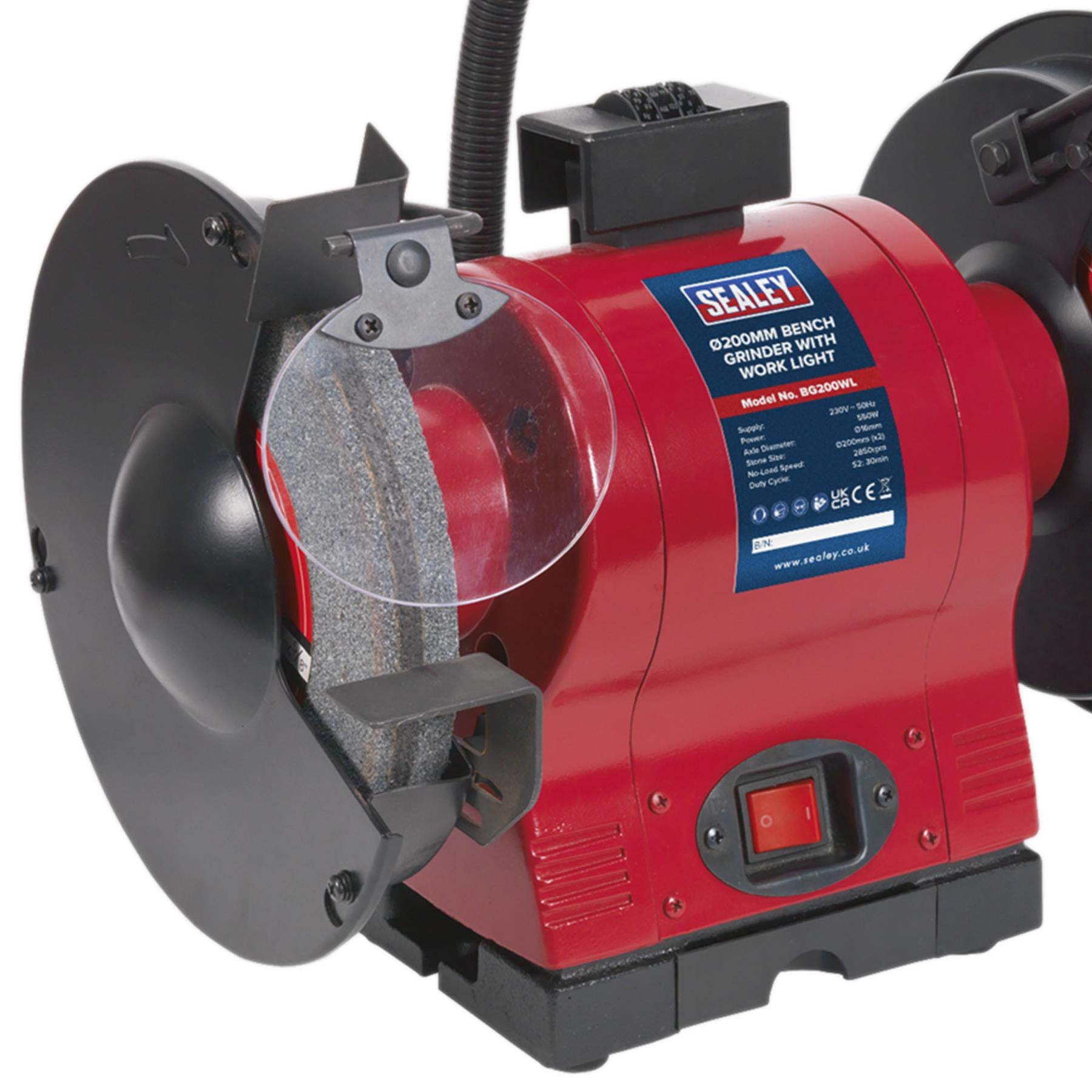 Sealey Bench Grinder 200mm with Work Light 550W/230V