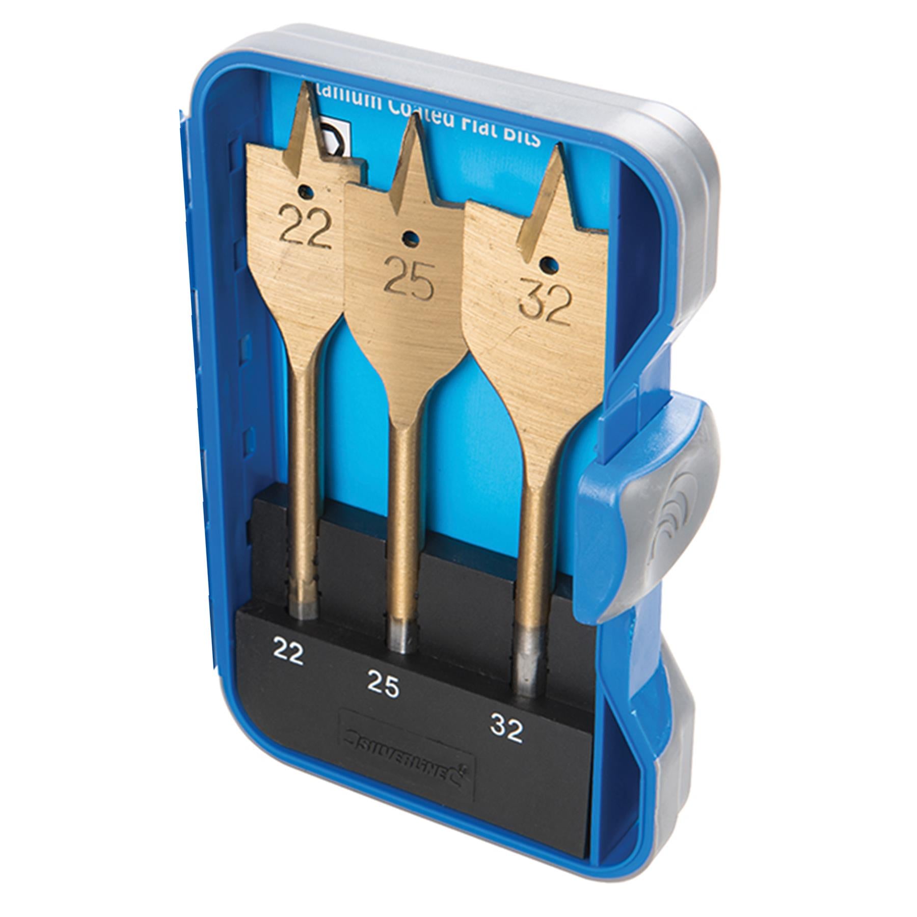 Titanium Coated Flat Bit Set 7 Pce Compatible With 10 - 32mm - 10 DIY Sets