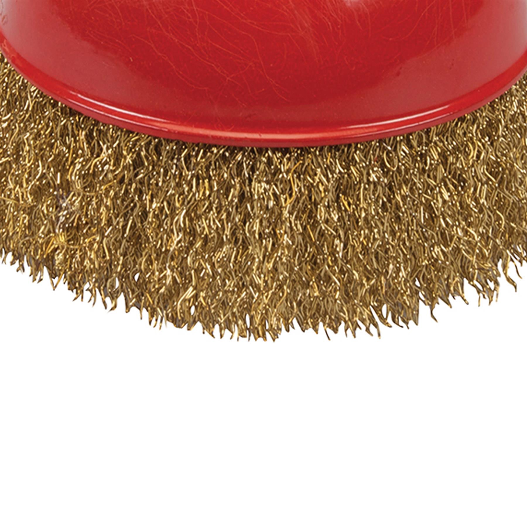 Brassed Steel Crimp Cup 100mm Wire Brush M14 Rust Removal Professional Tool