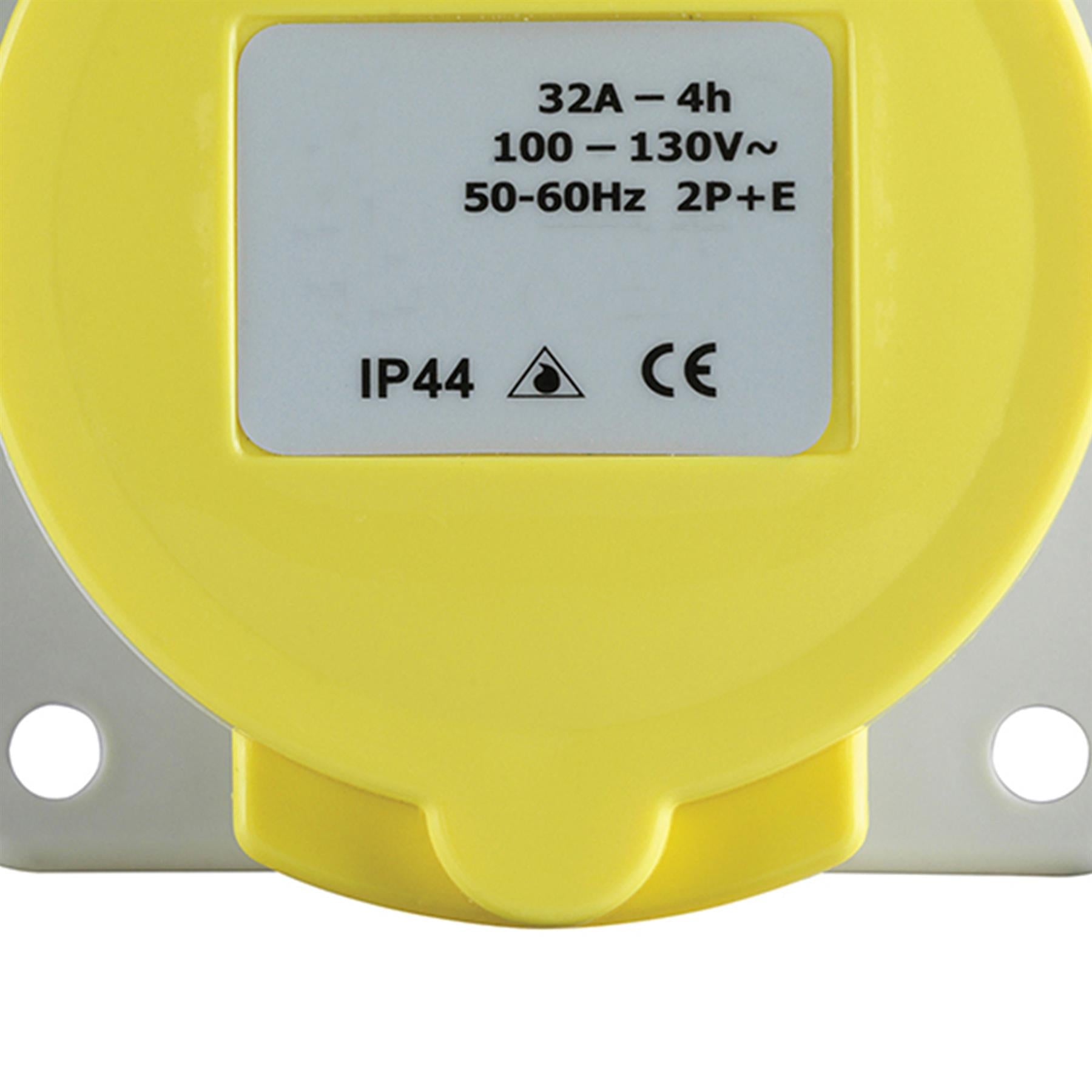 Defender 110V Panel Socket 32A Yellow E884290