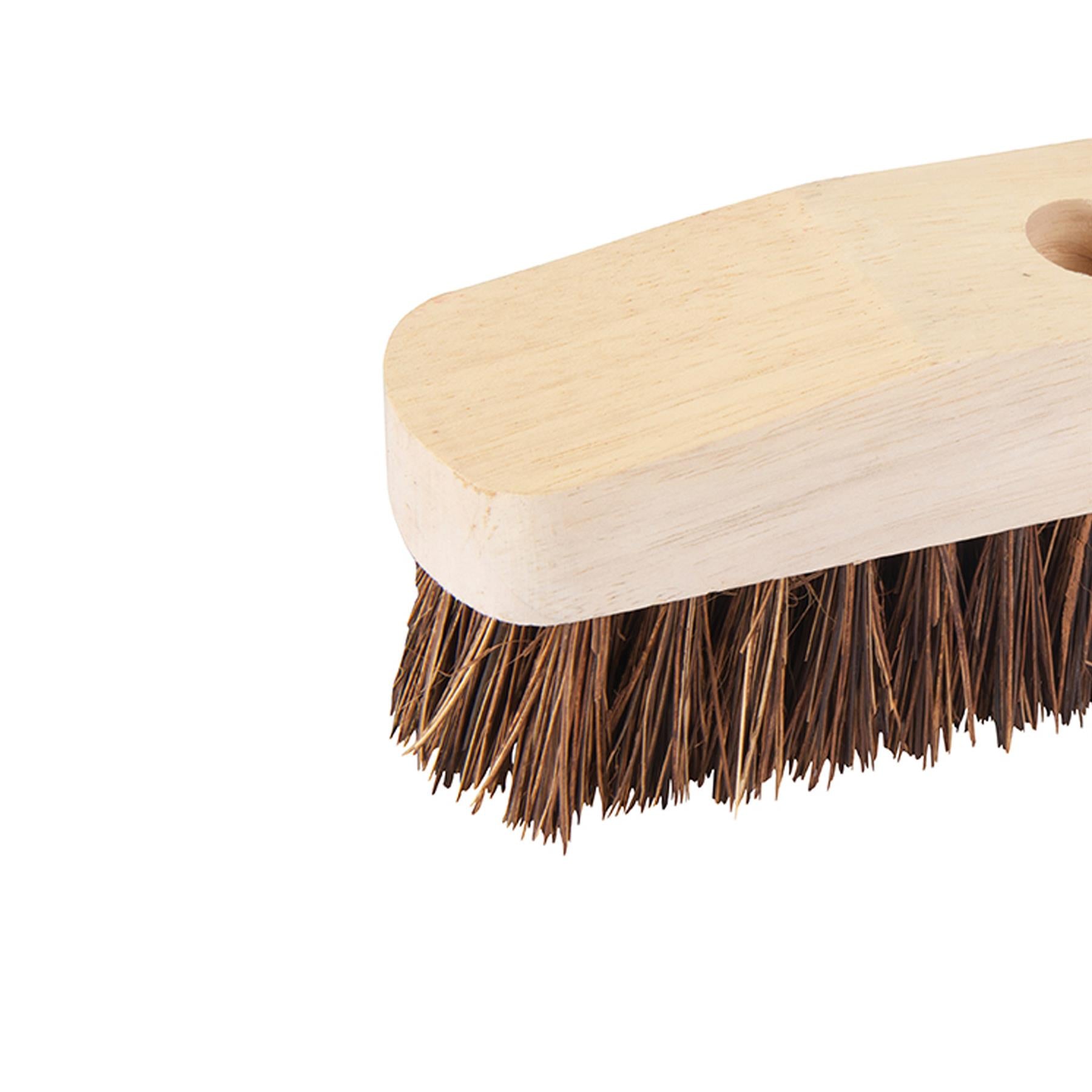 Deck Scrub Brush 228mm (9") Rubberwood With Stiff Bassine Bristles For Outdoor