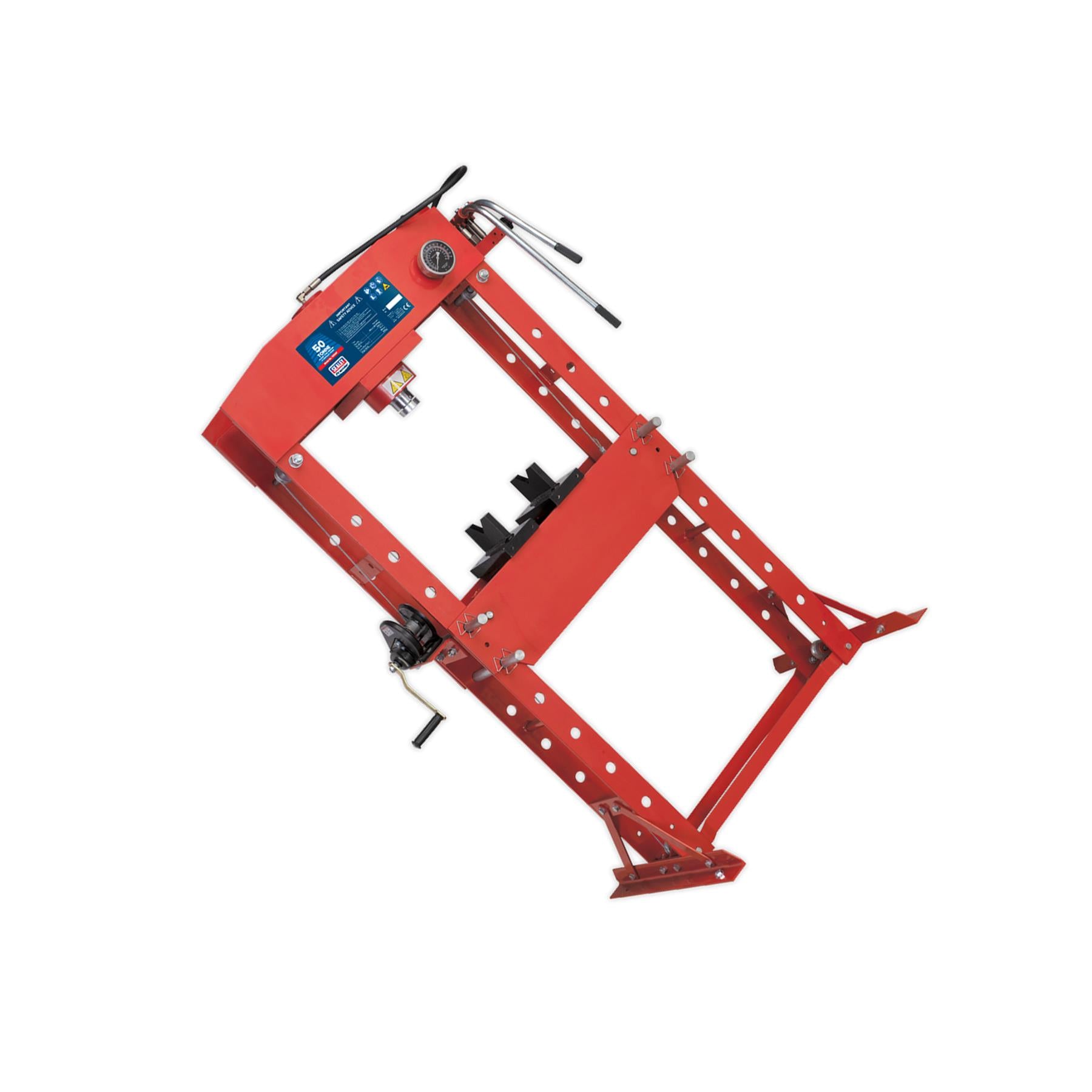 Sealey Hydraulic Press 50tonne Floor Steel Frame & Flat Pressing Plate
