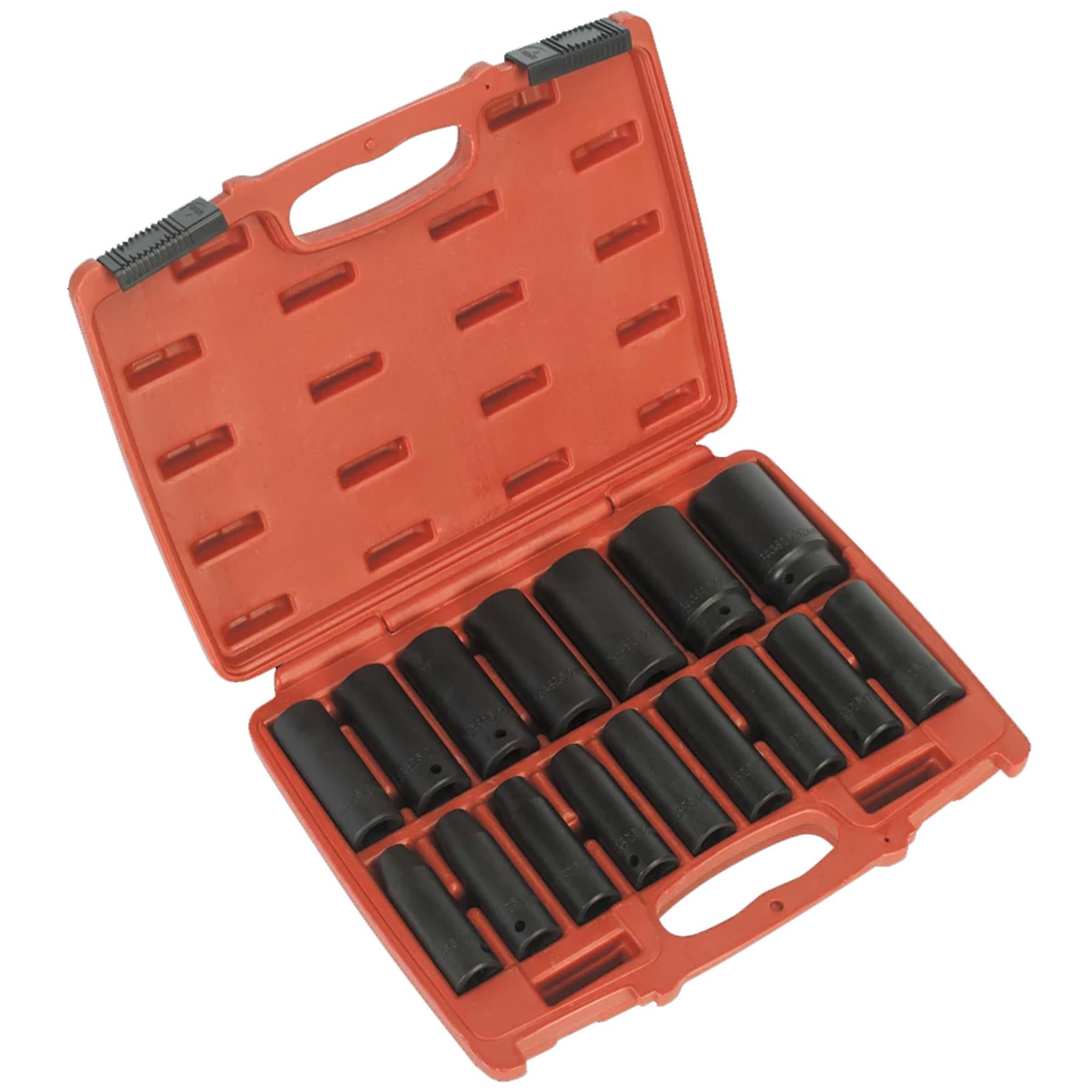 Sealey Impact Socket Set 16pc 1/2"Sq Drive Deep Metric