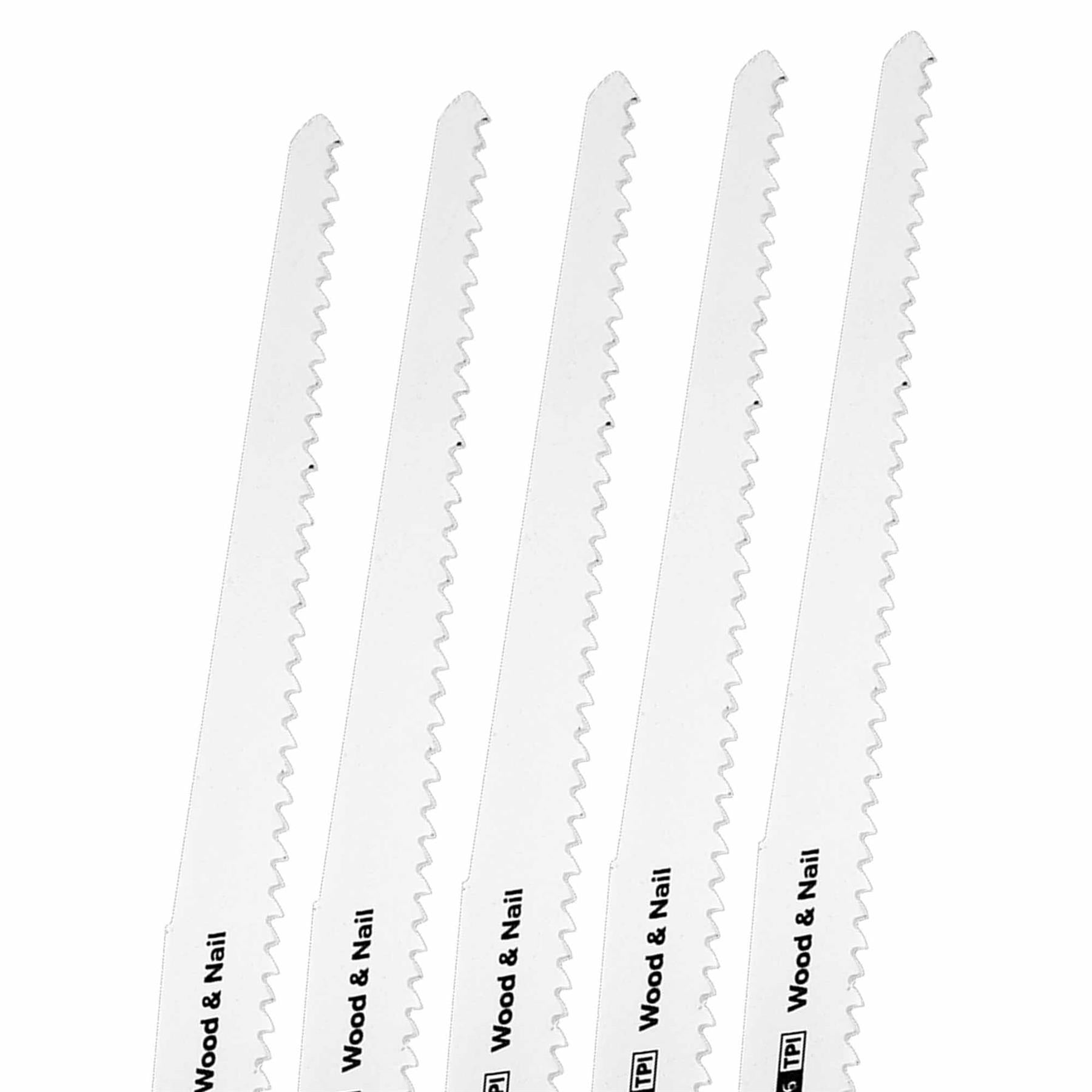Sealey Reciprocating Saw Blade Wood & Nail 230mm 6tpi - Pack of 5