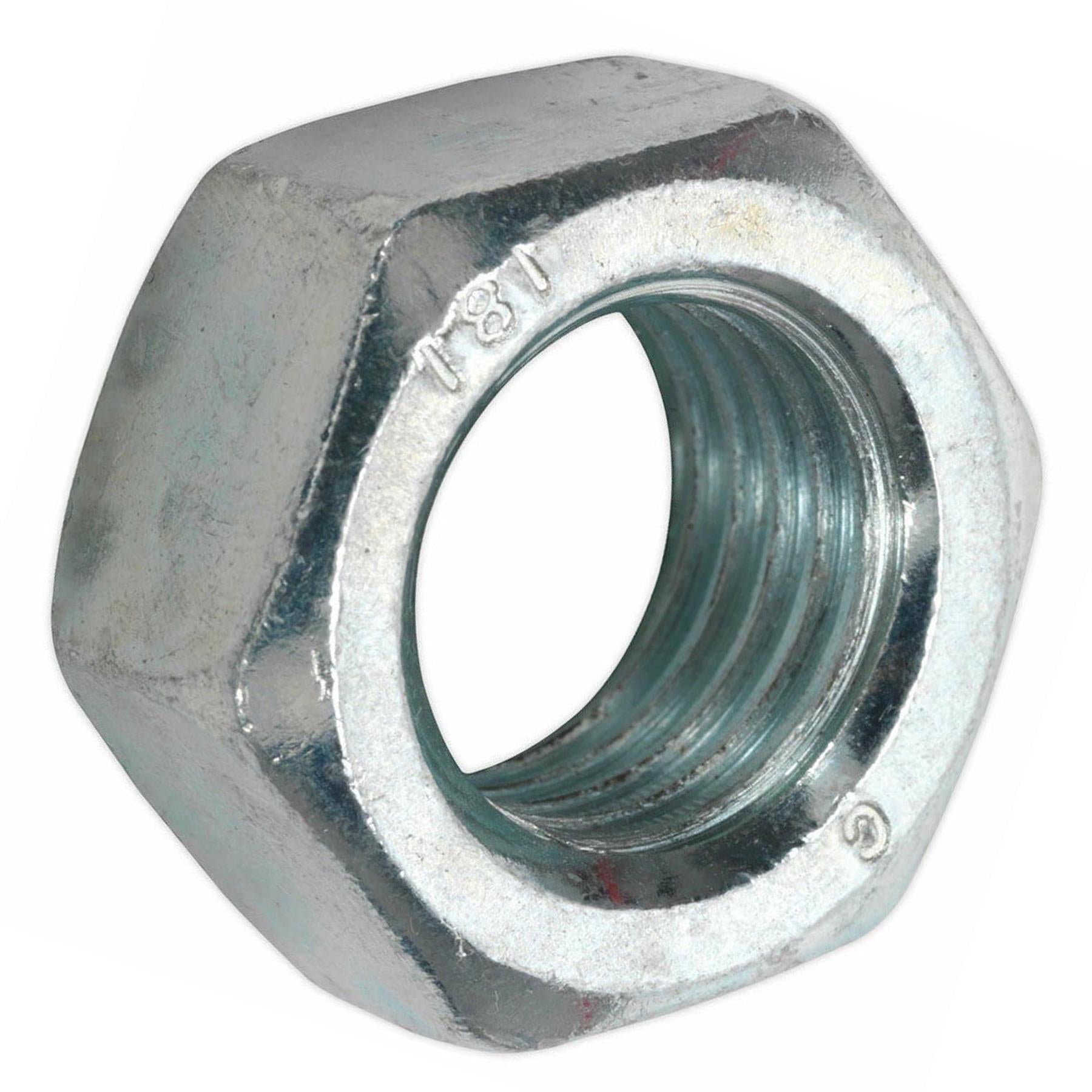 Sealey Steel Nut DIN 934 - M20 Zinc Pack of 10
