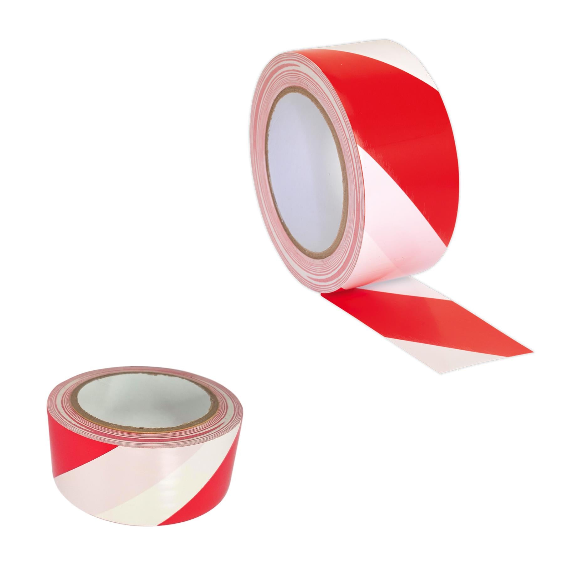 Sealey Hazard Warning Tape 50mm x 33mtr Red/White
