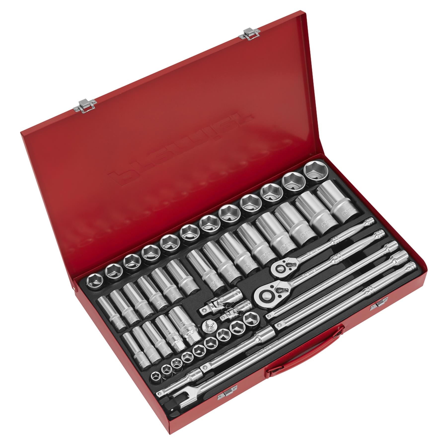 Sealey Socket Set 50pc 3/8" & 1/2"Sq Drive 6pt WallDrive - Metric