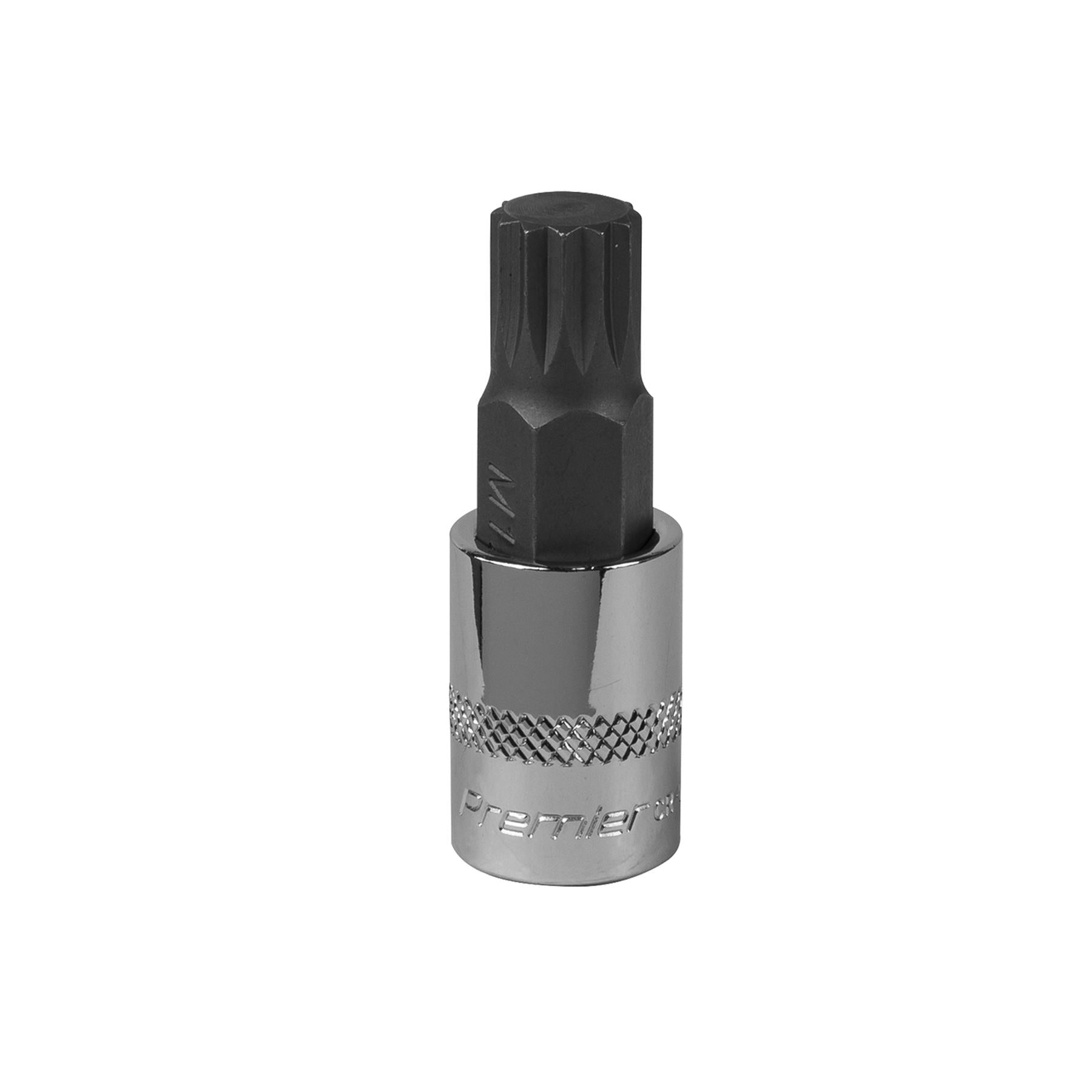 Sealey Spline Socket Bit M12 3/8"Sq Drive Chrome Vanadium Steel