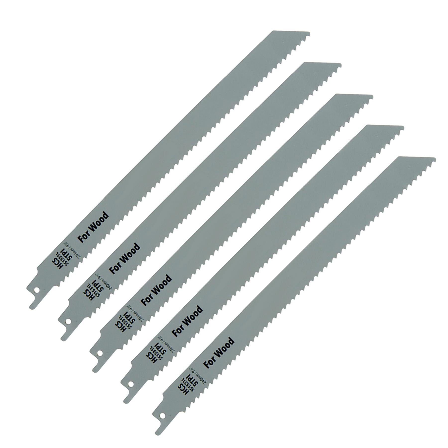 Quality 5 X Reciprocating Saw Blades 5 Tpi 240mm DIY