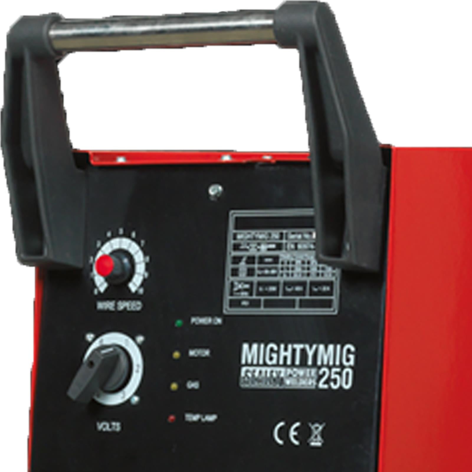 Sealey MIGHTYMIG250 Professional Gas/No-Gas MIG Welder 250Amp with Euro Torch