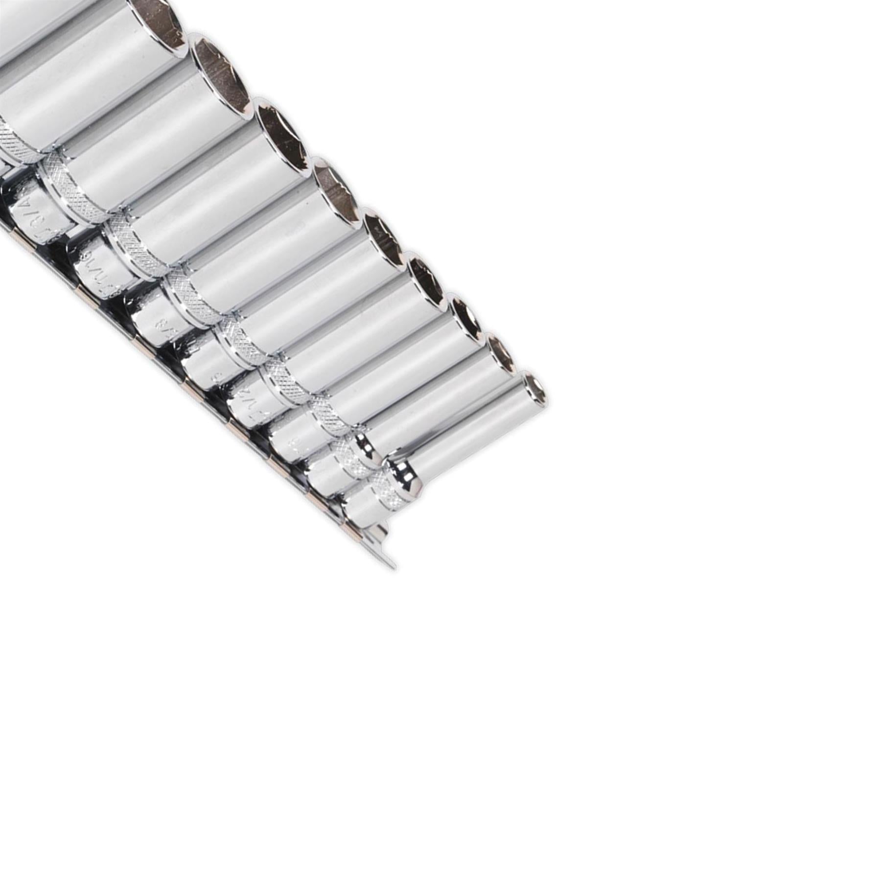 Sealey Socket Set 11pc 3/8"Sq Drive Deep Lock-On 6pt Imperial