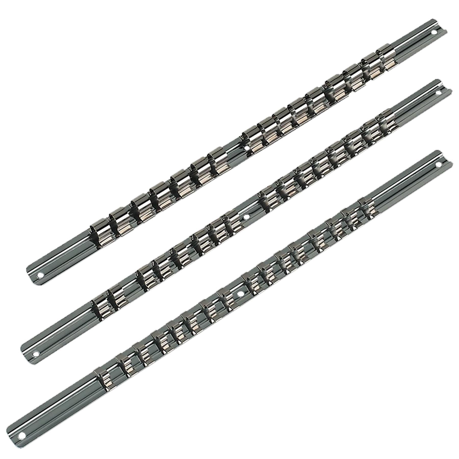 Sealey Socket Retaining Rail Set 3pc 1/4", 3/8" & 1/2"Sq Drive