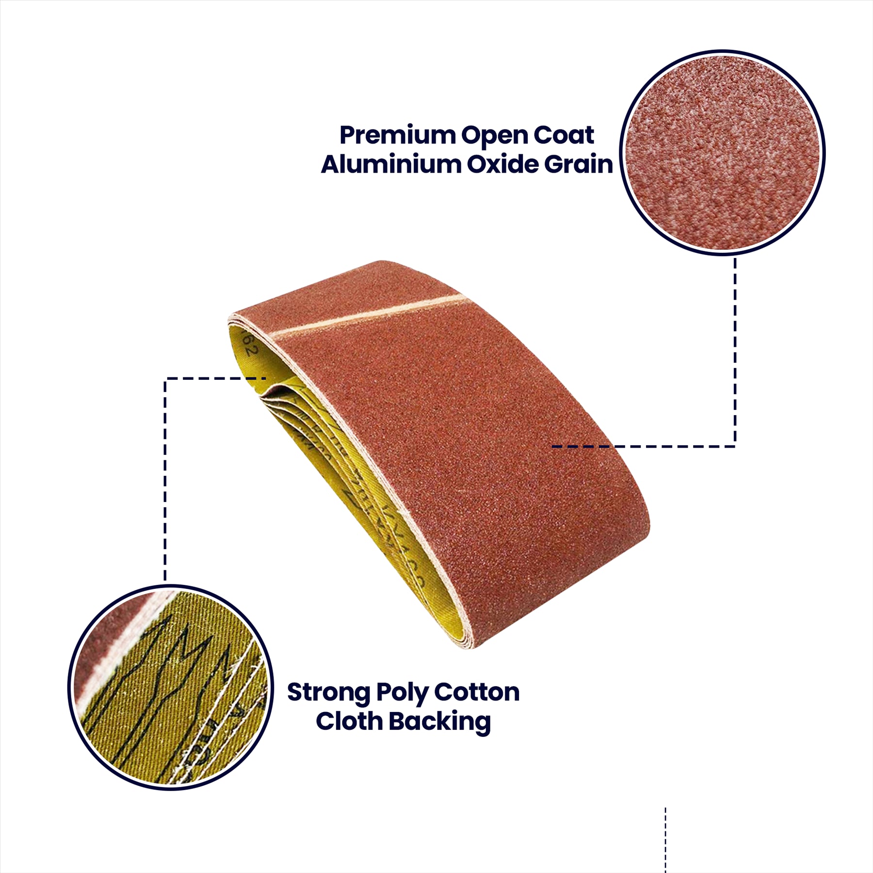5 Pack 40 Grit 60 X 400mm Sanding Belts Sanders Very Coarse With Extra Top-Skive