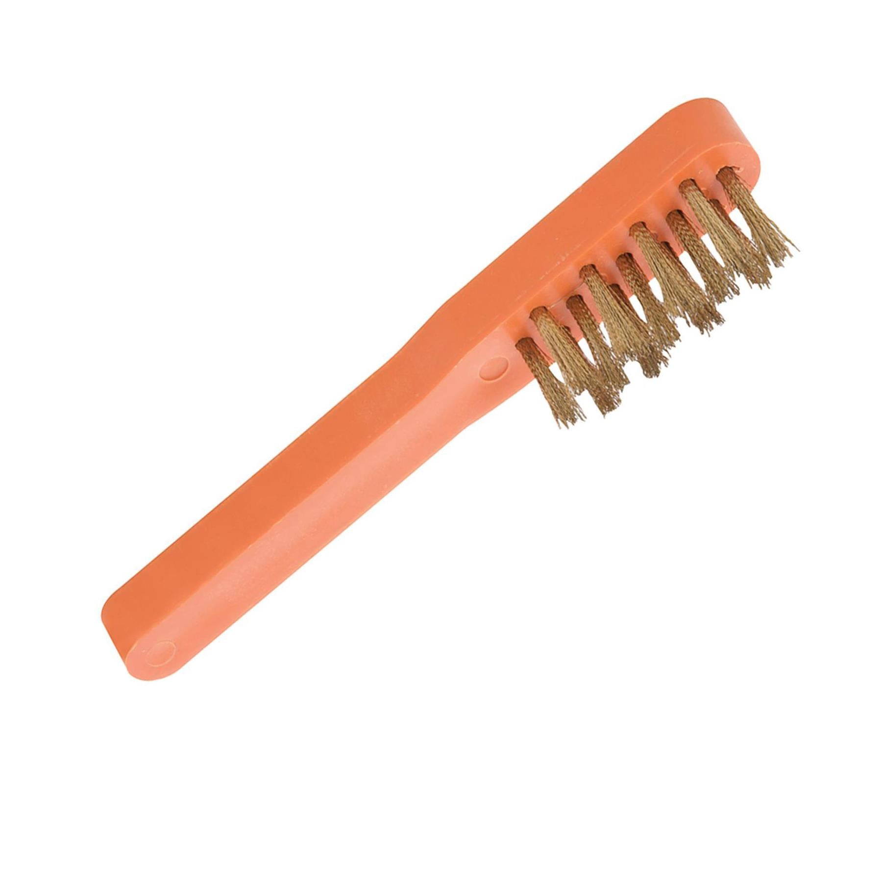 Spark Plug Brush 150mm Brassed Steel Brush With Tough, Stay-Clean Plastic Handle
