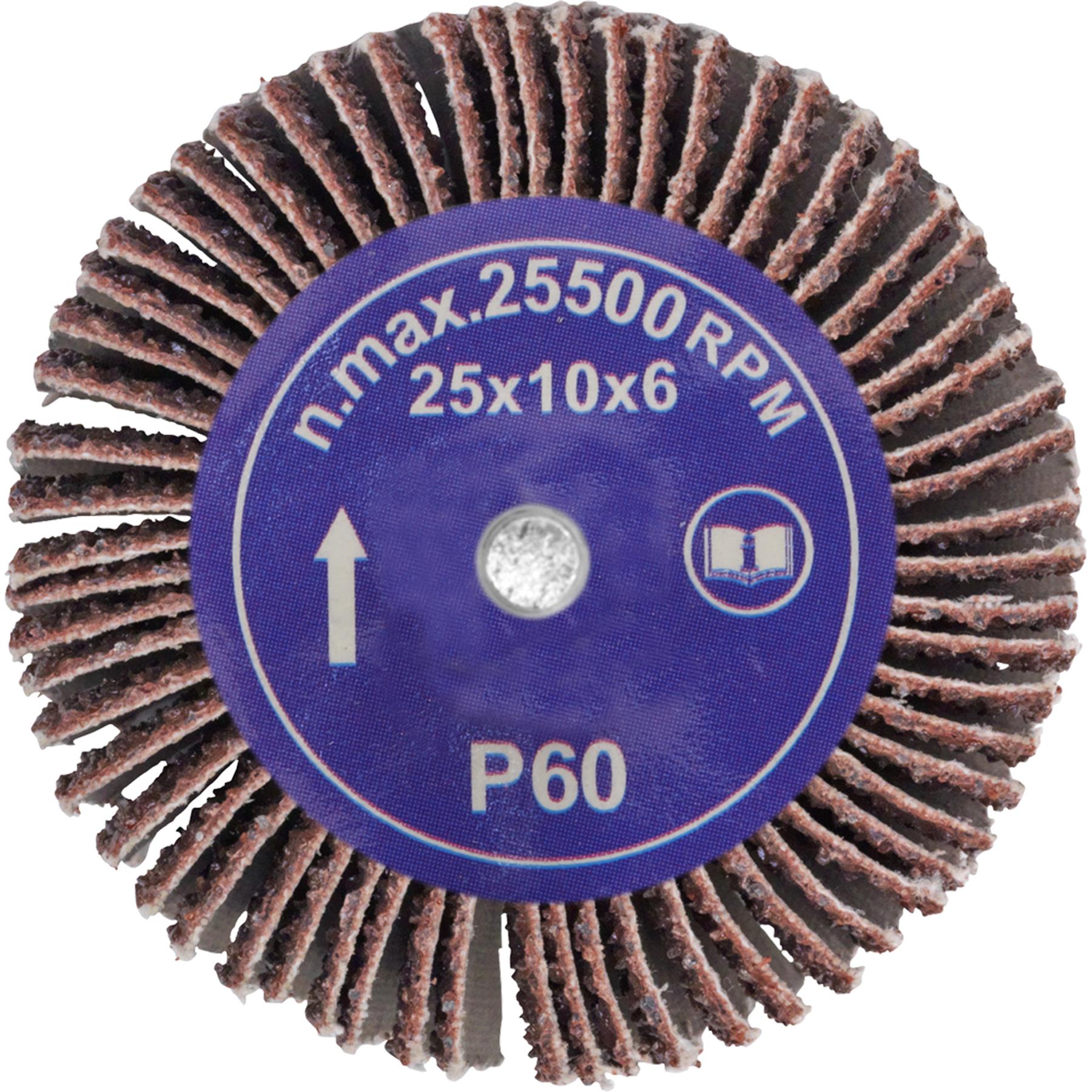 Sealey Flap Wheel Ø25 x 10mm 6mm Shaft 60Grit