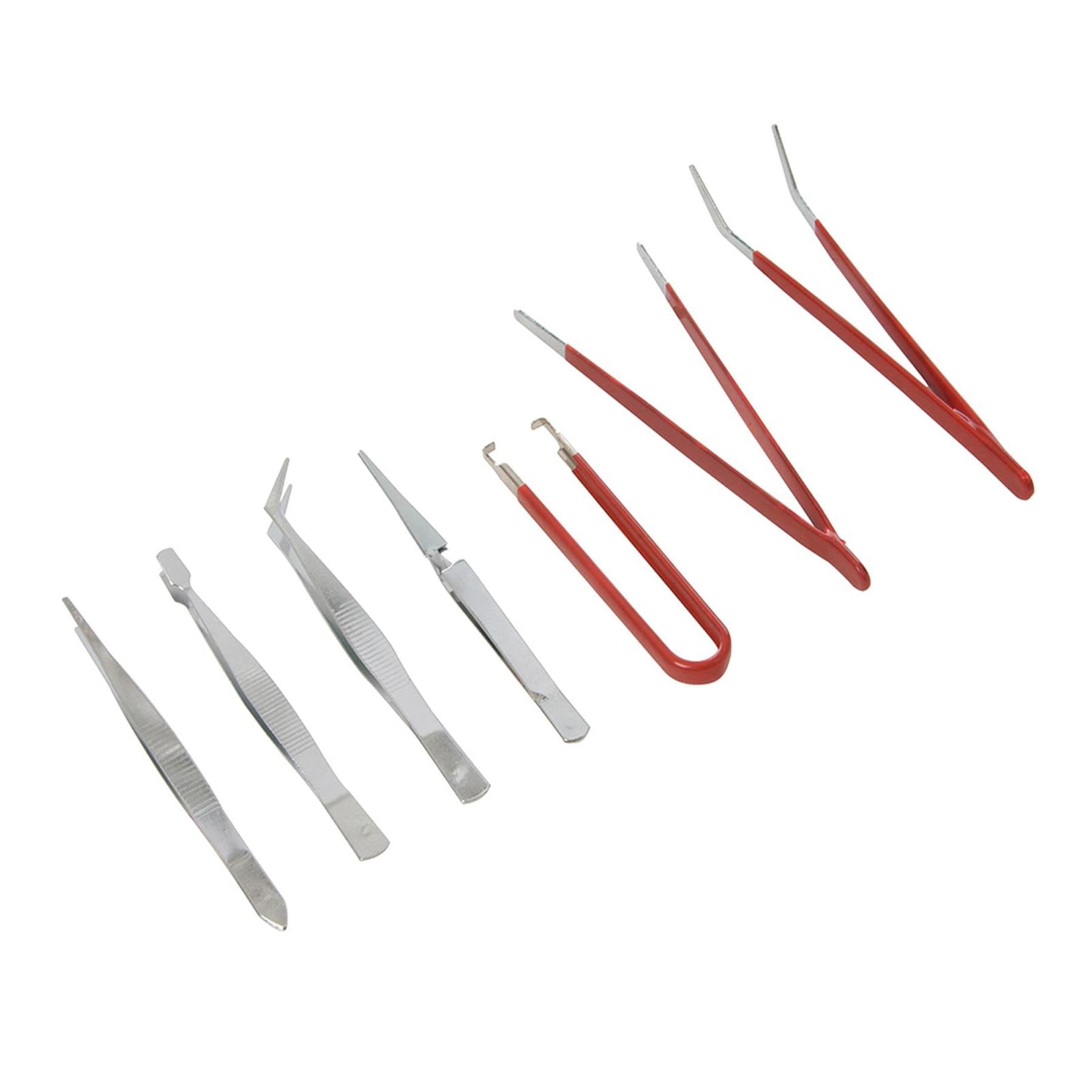 7Pc Tweezer Set For Precise Electronics Modelling Jewellery Beading Wire Work