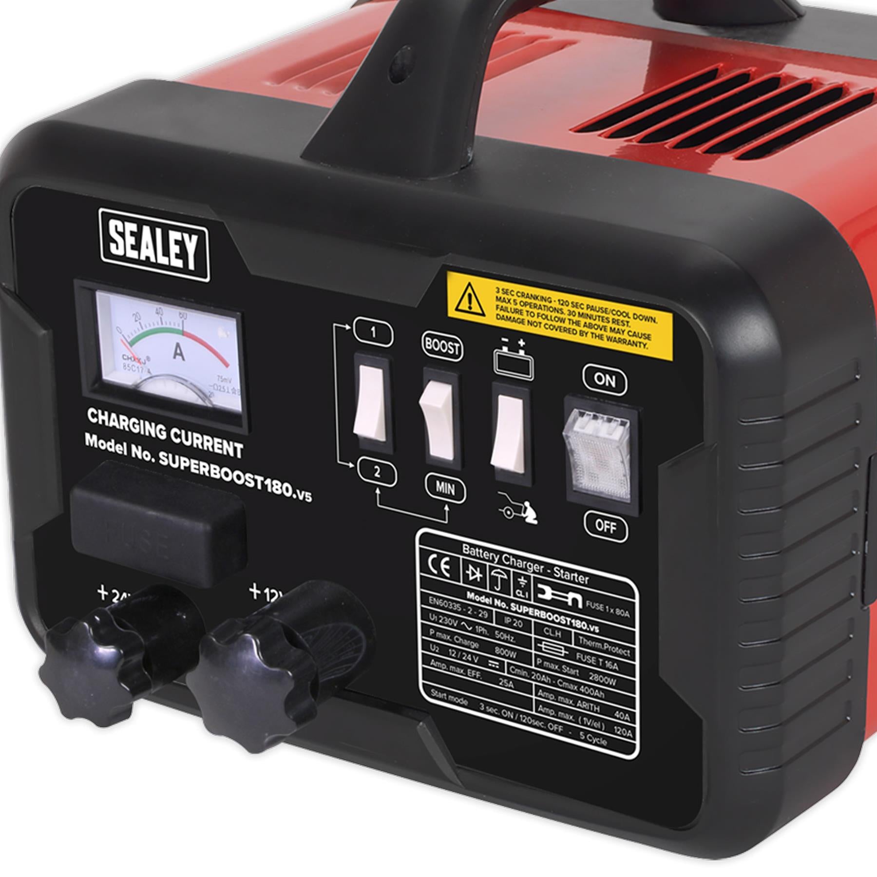 Sealey Starter/Charger 180/40A 12/24V 230V