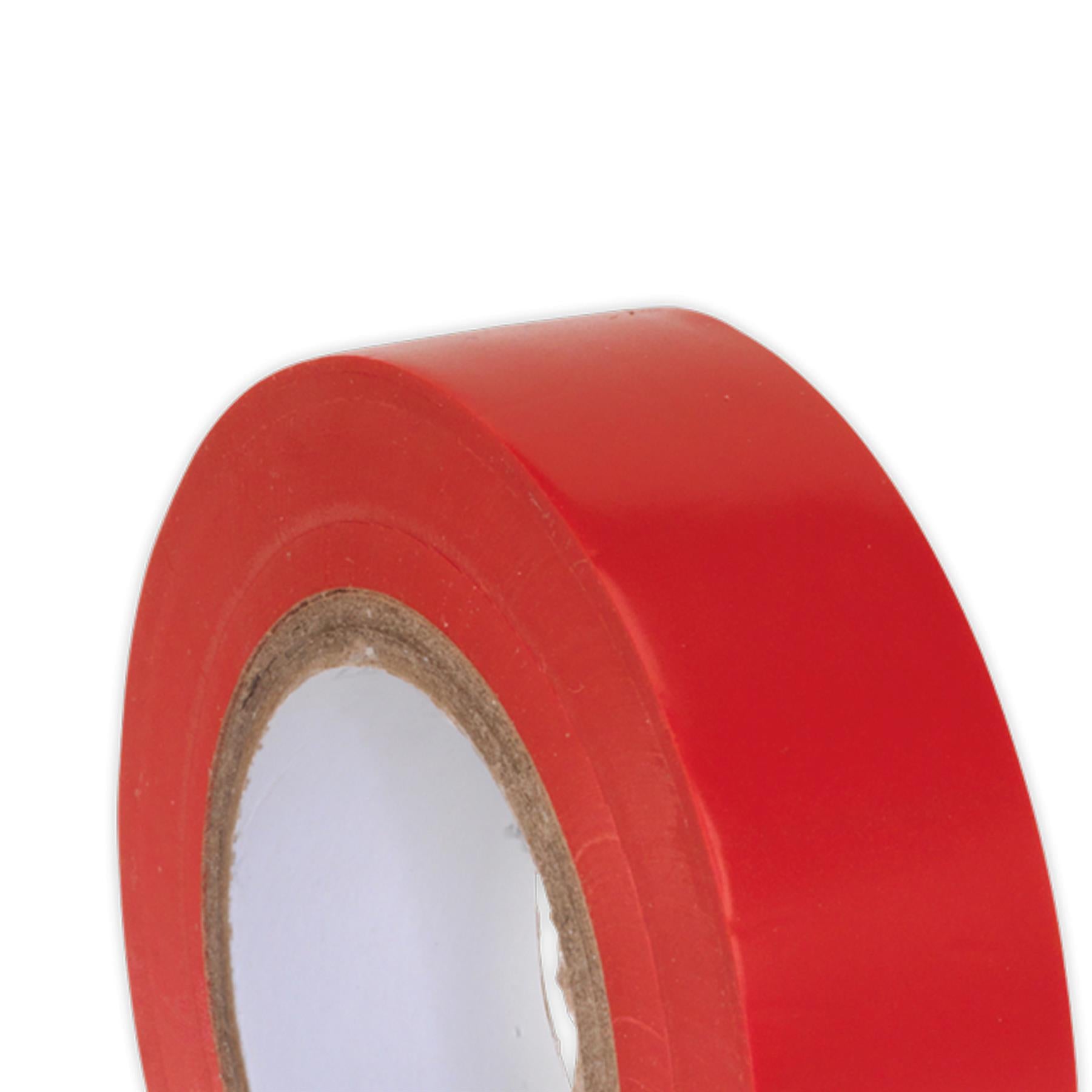 Sealey PVC Insulating Tape 19mm x 20m Red Pack of 10