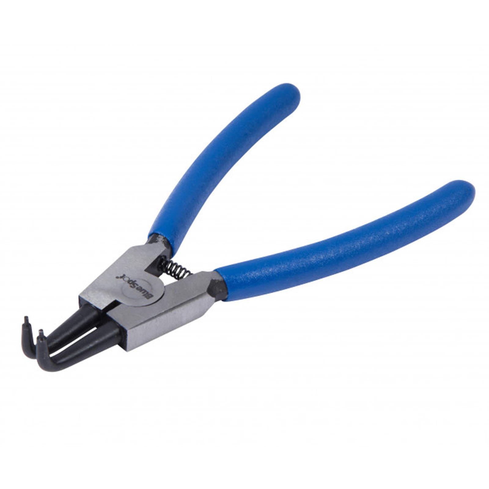 BlueSpot Circlip Plier External 90� Tip Bent Drop Forged 6" (150mm) Pliers Soft Grip Handle New