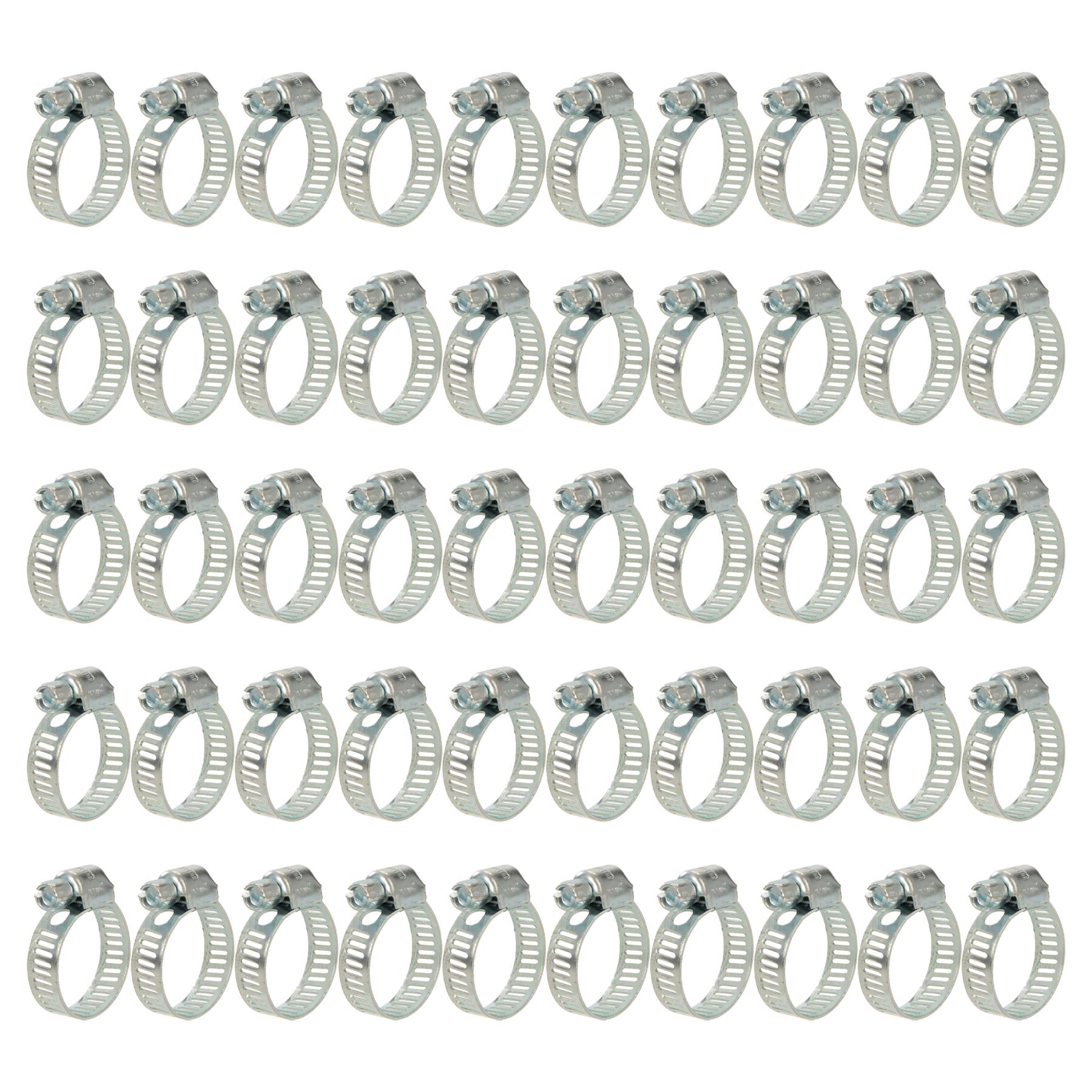 50 x Hose Clips Genuine Worm Drive Fuel Hose Clamps Clips 16 - 22mm