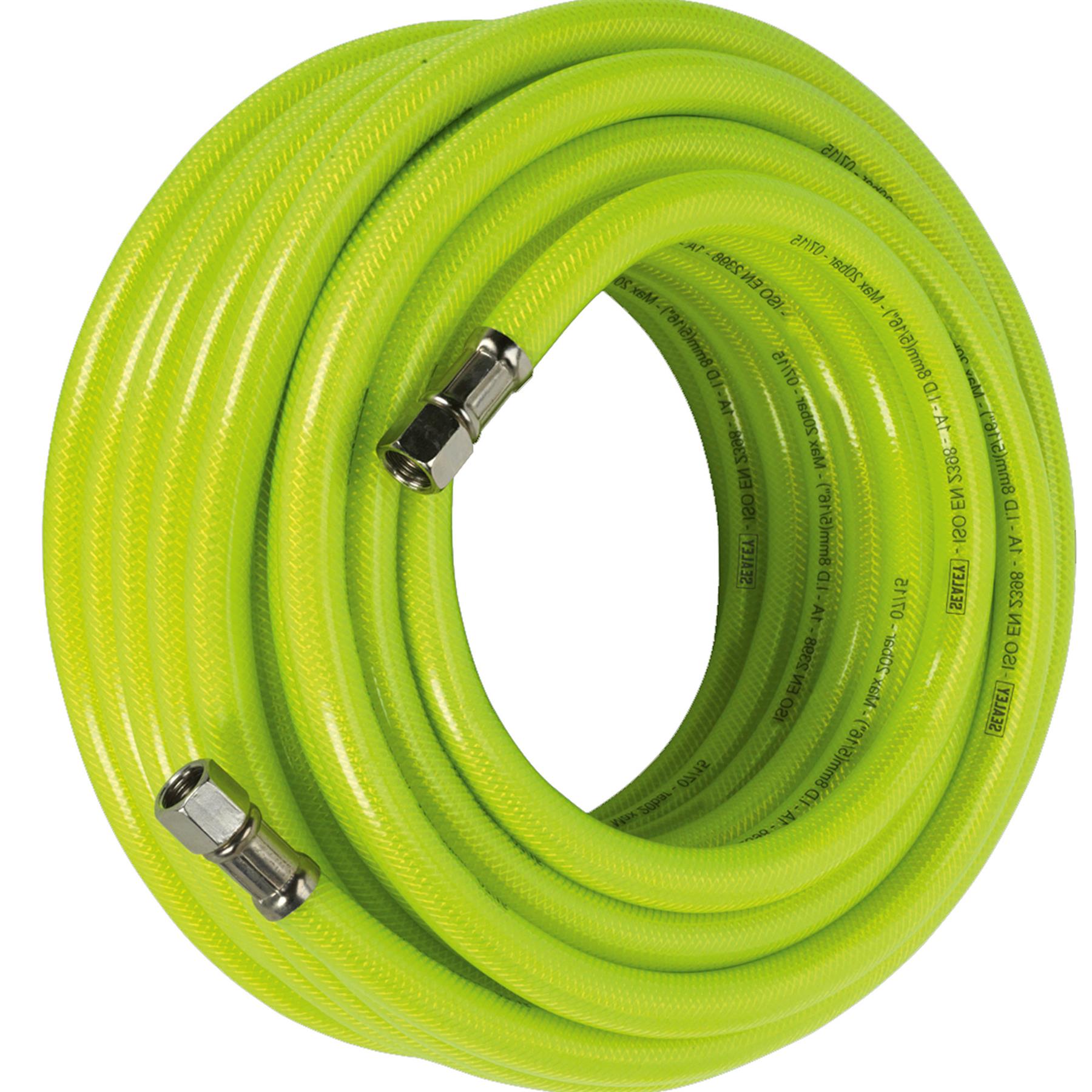 Sealey Air Hose High-Visibility 15m x �8mm with 1/4"BSP Unions