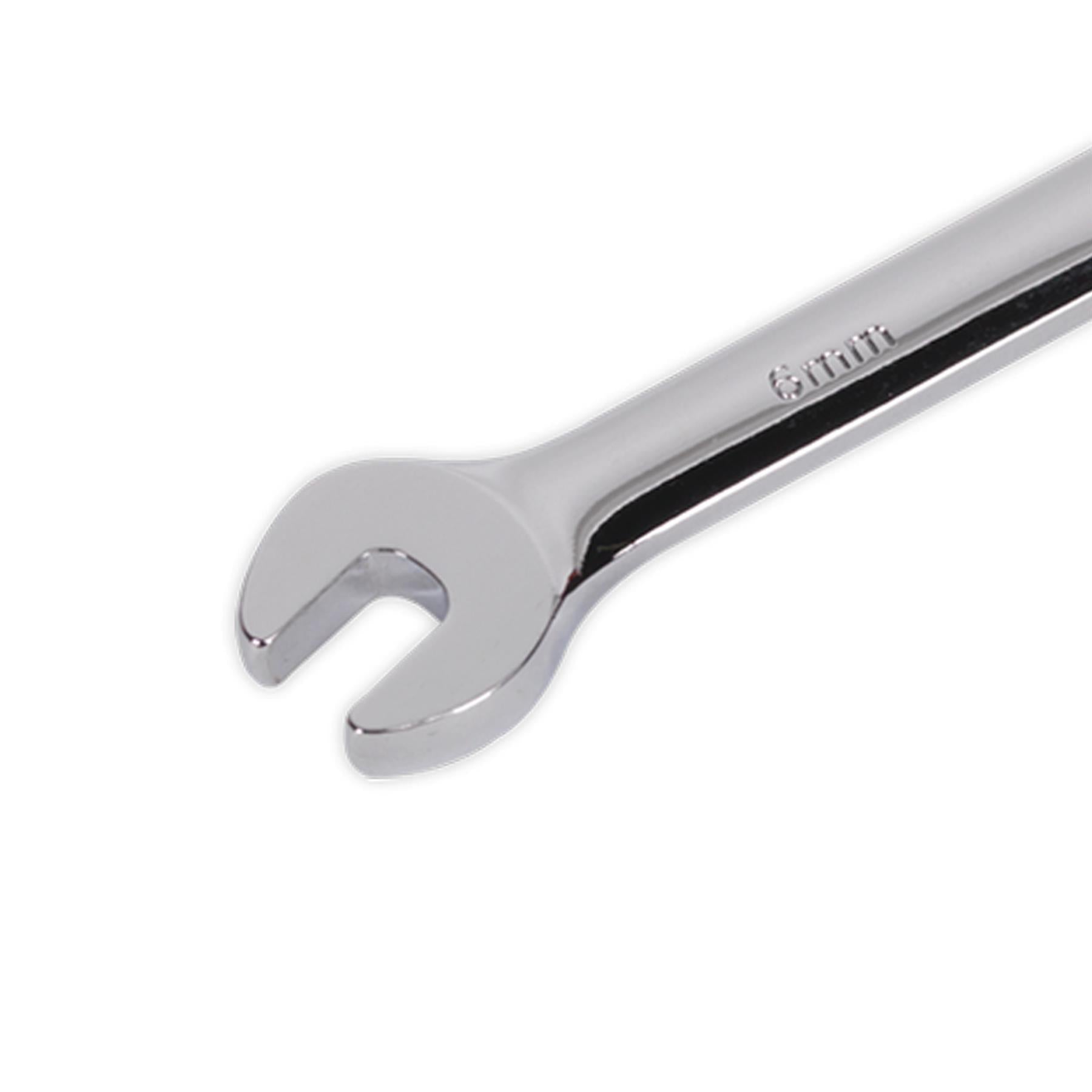 Sealey Ratchet Combination Spanner 6mm Chrome Vanadium Steel