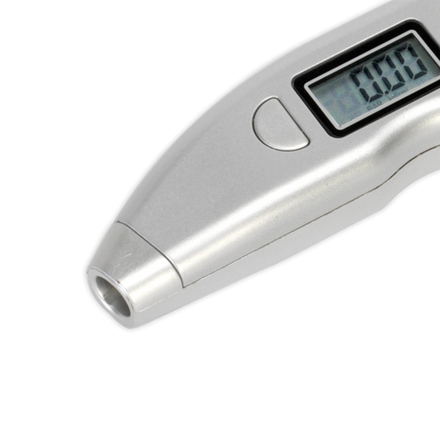 Sealey Digital Tyre Pressure Gauge 0-7bar(0-100psi) Includes 1x CR2032 Battery