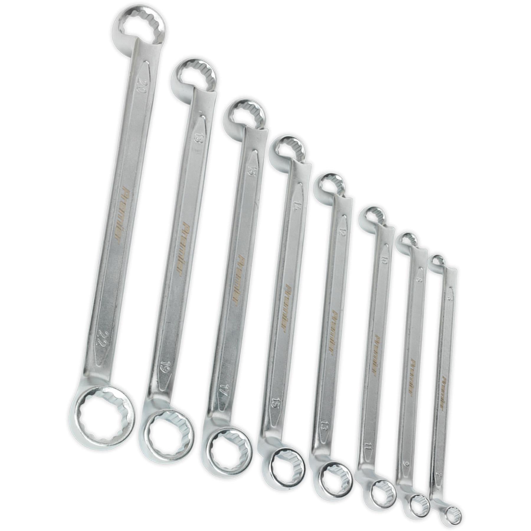 Sealey Offset Double End Ring Spanner Set 8pc Metric