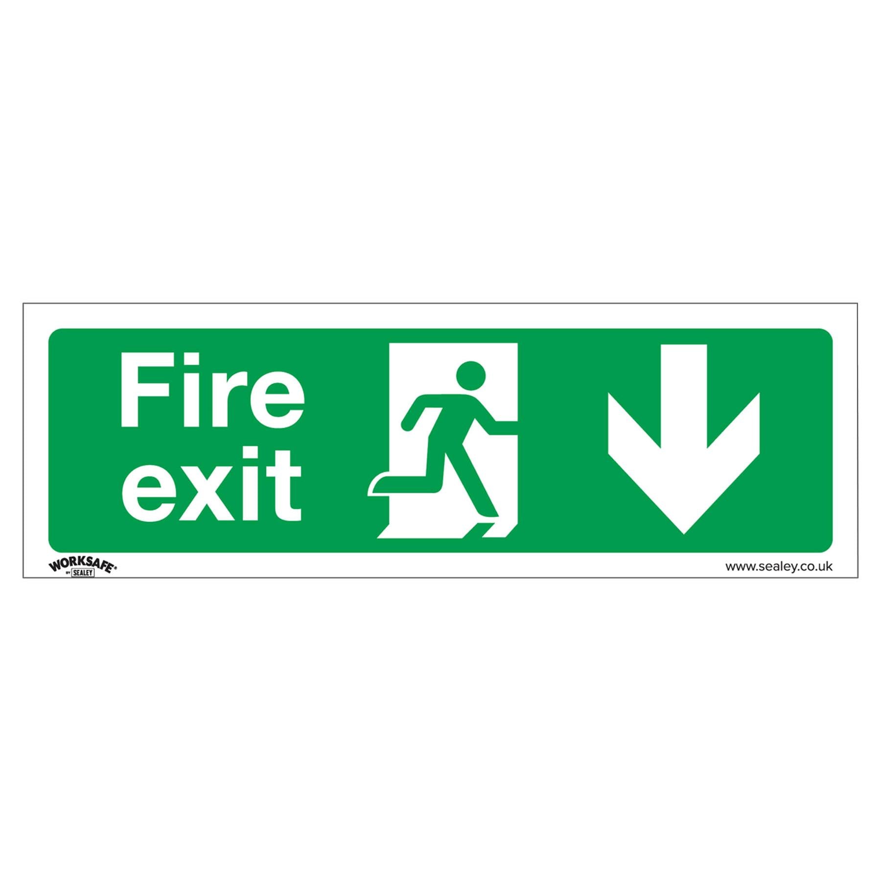 Safe Conditions Safety Sign - Fire Exit (Down) - Rigid Plastic