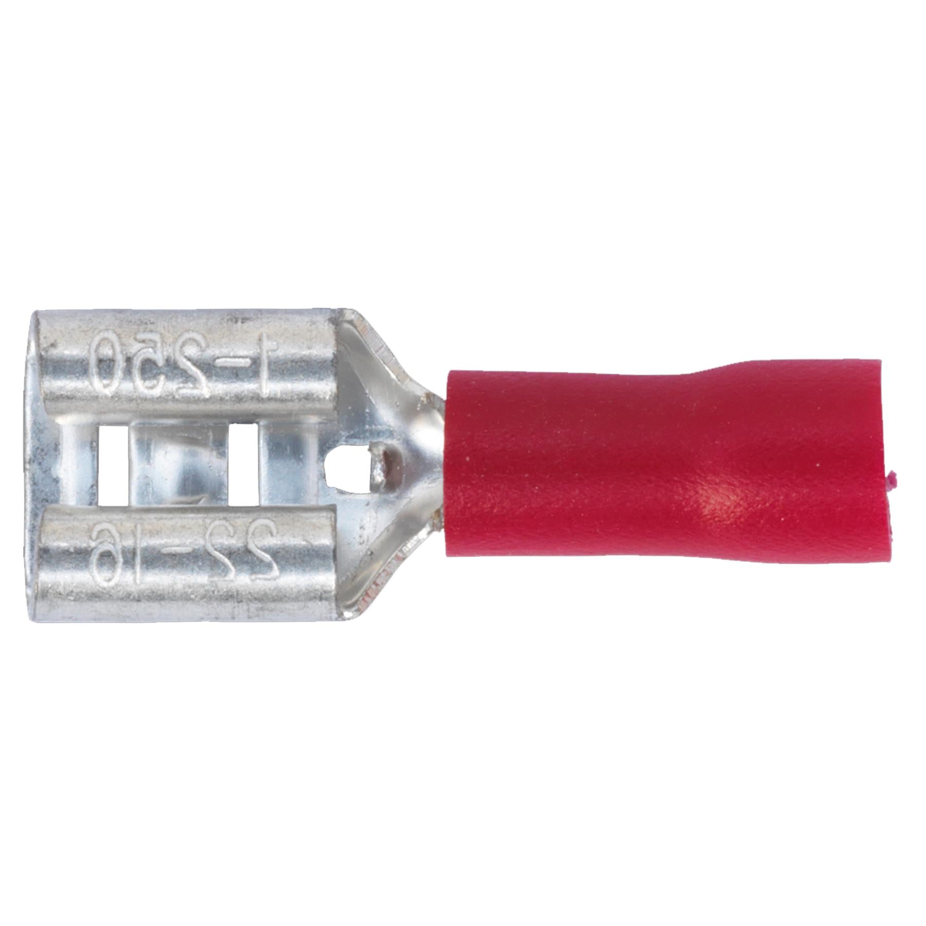 Sealey Push-On Terminal 6.3mm Female Red Pack of 100