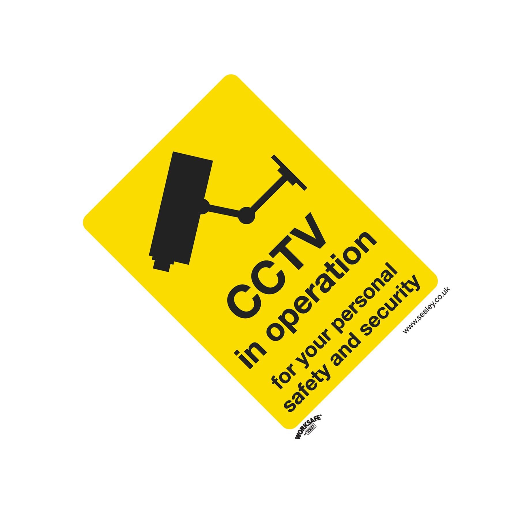 Sealey Safety Sign - CCTV - Rigid Plastic - Pack of 10