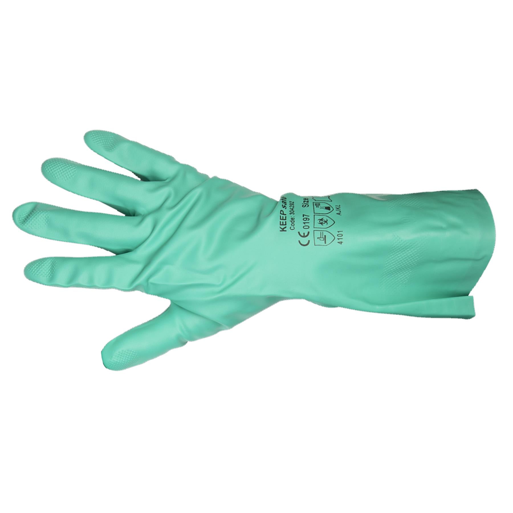 Sealey Nitrile Gauntlets for use with Thinners 355mm Cuffed Pair
