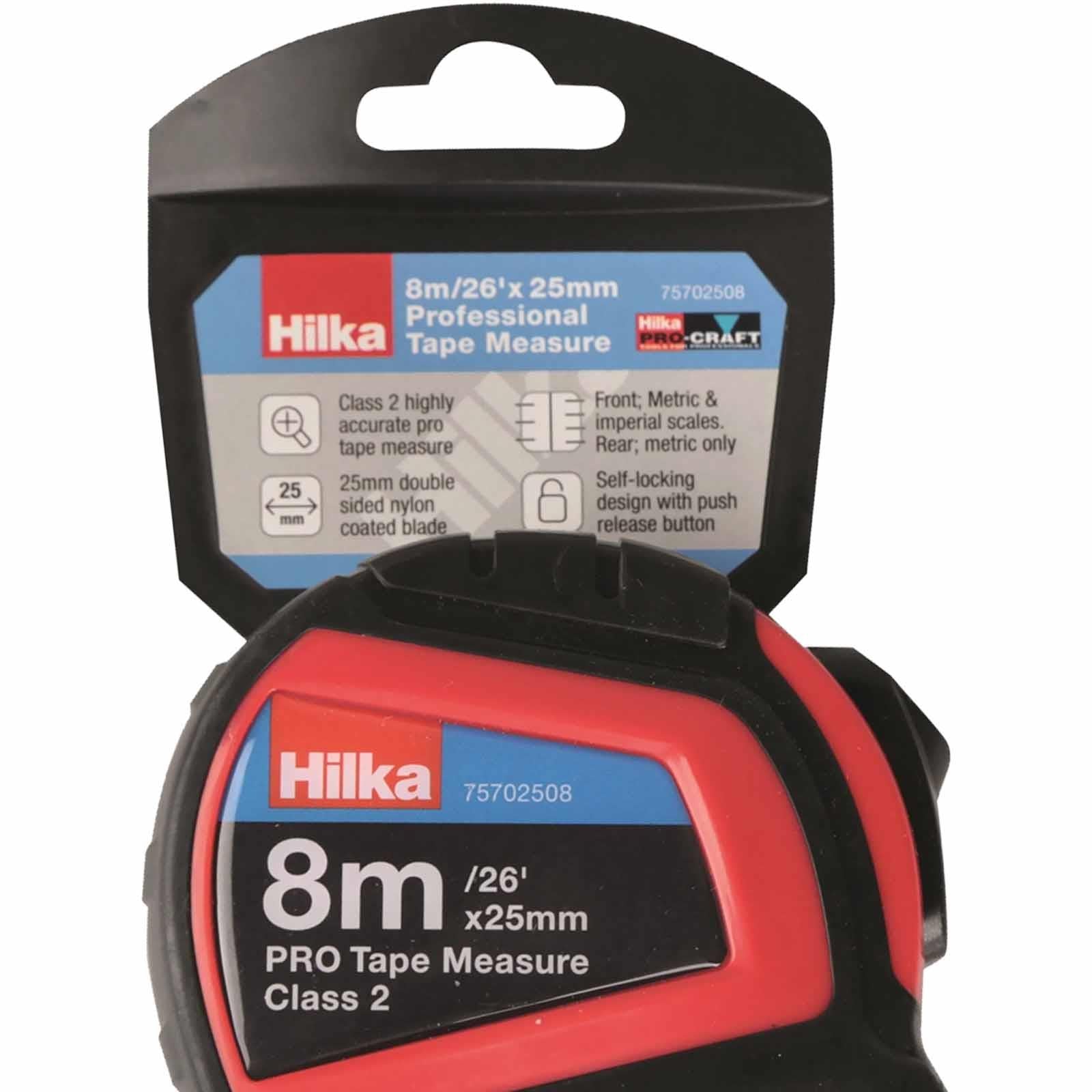 8m/26ft x 25mm Professional non-slip rubber double sided nylon coated blade Tape Measure